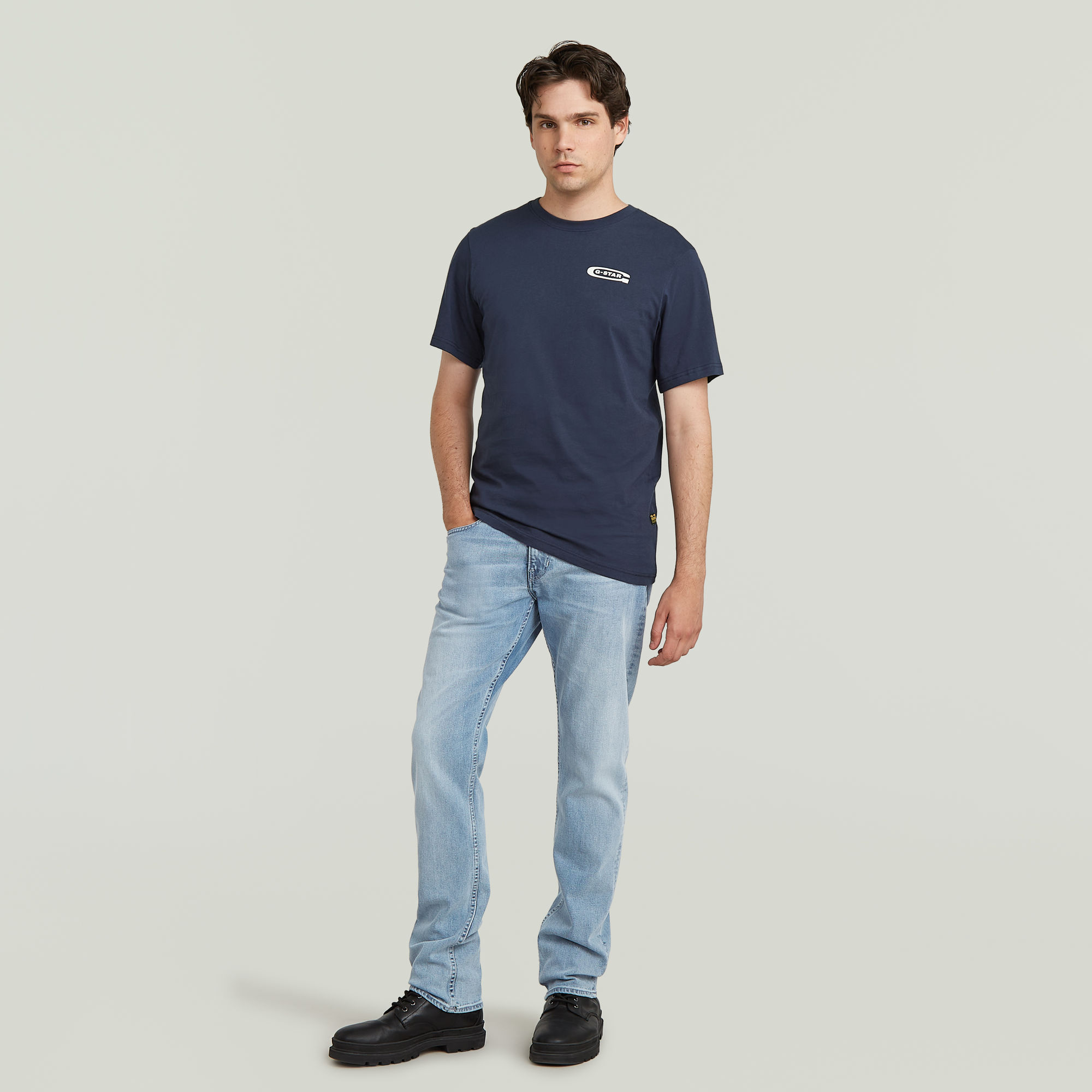 G-Star RAW Old Skool Slim T-Shirt Donkerblauw Heren