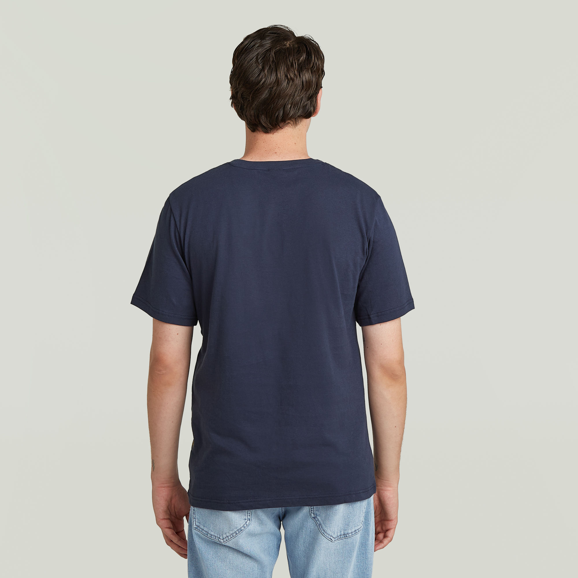 G-Star RAW Old Skool Slim T-Shirt Donkerblauw Heren