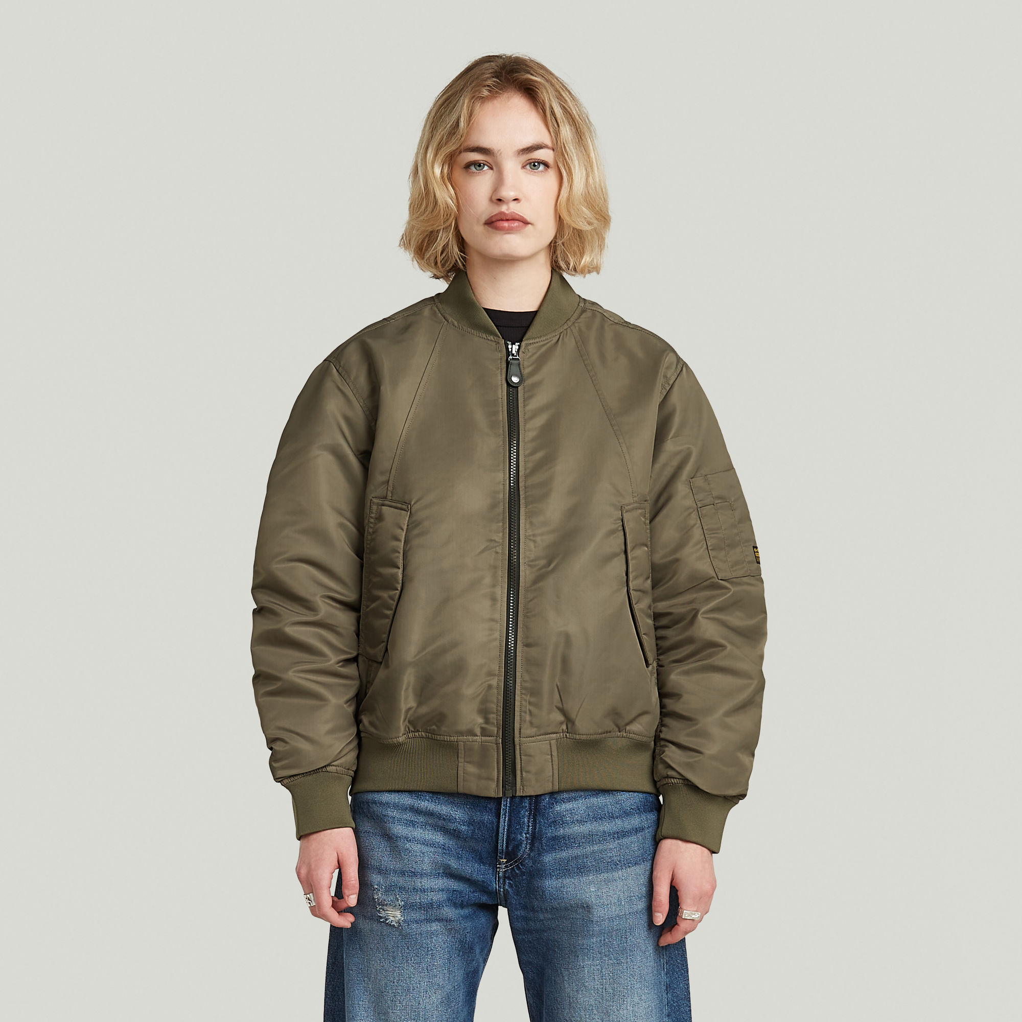 

Bomber Padded Jacket - Brown - Women