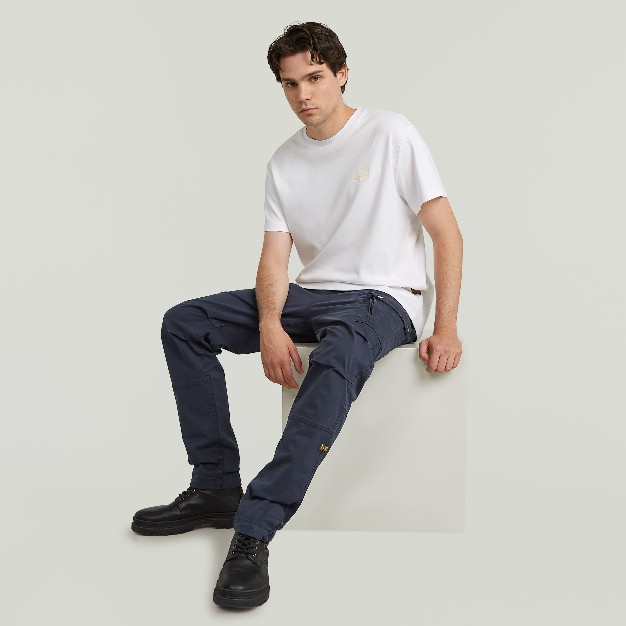 G-Star RAW Roxic Zip Straight Tapered Broek Donkerblauw Heren