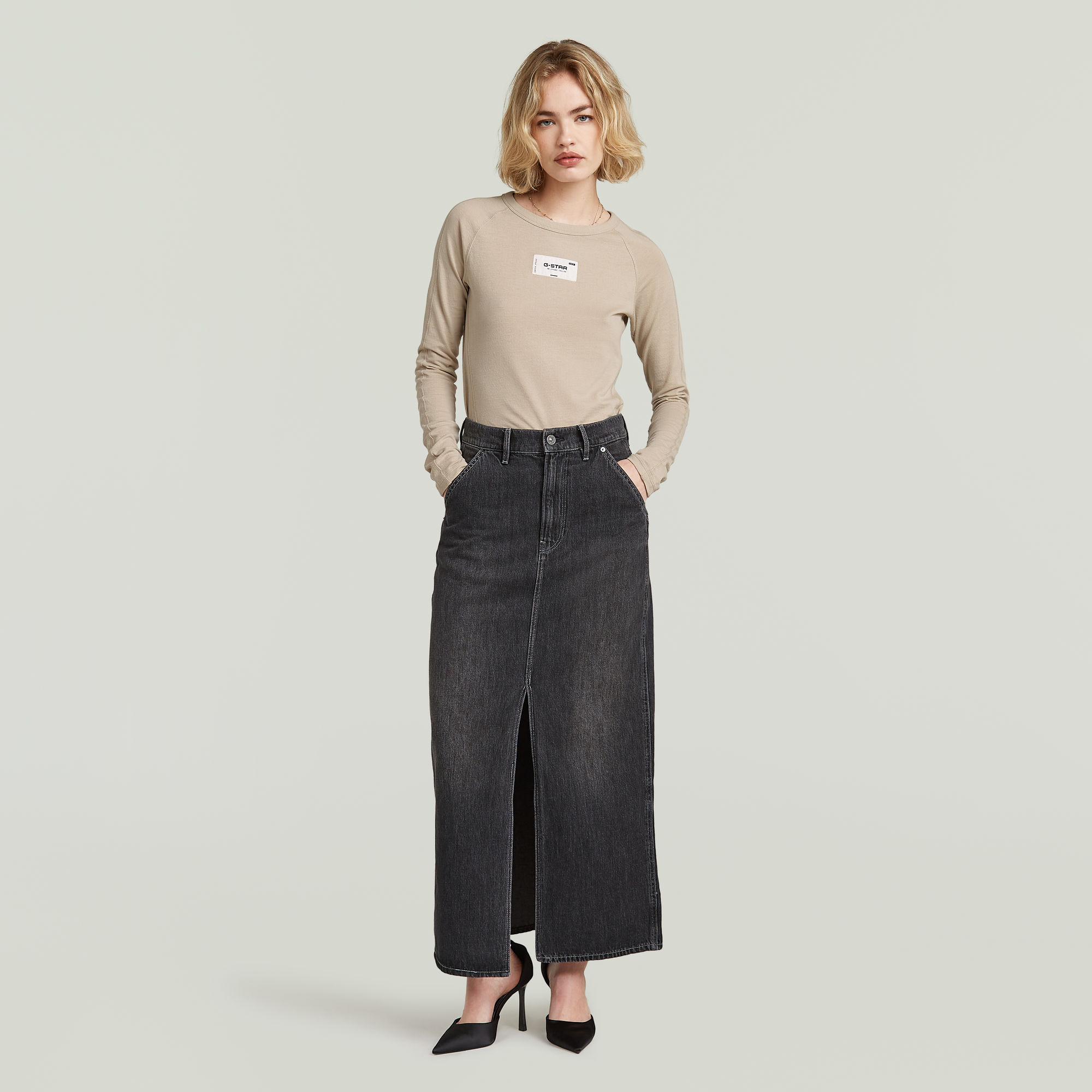 G-Star RAW Revynn Long Rok Grijs Dames