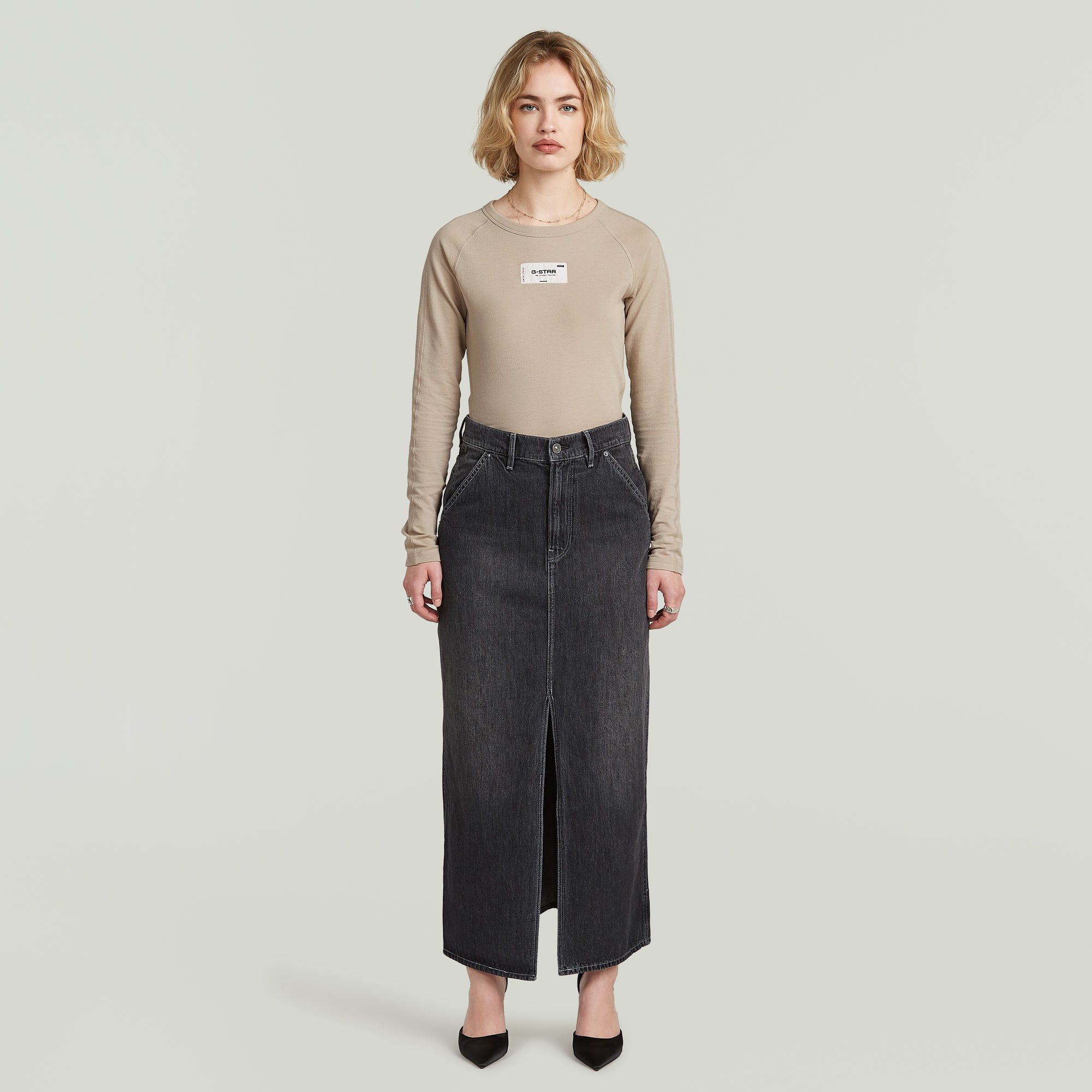 G-Star RAW Revynn Long Rok Grijs Dames