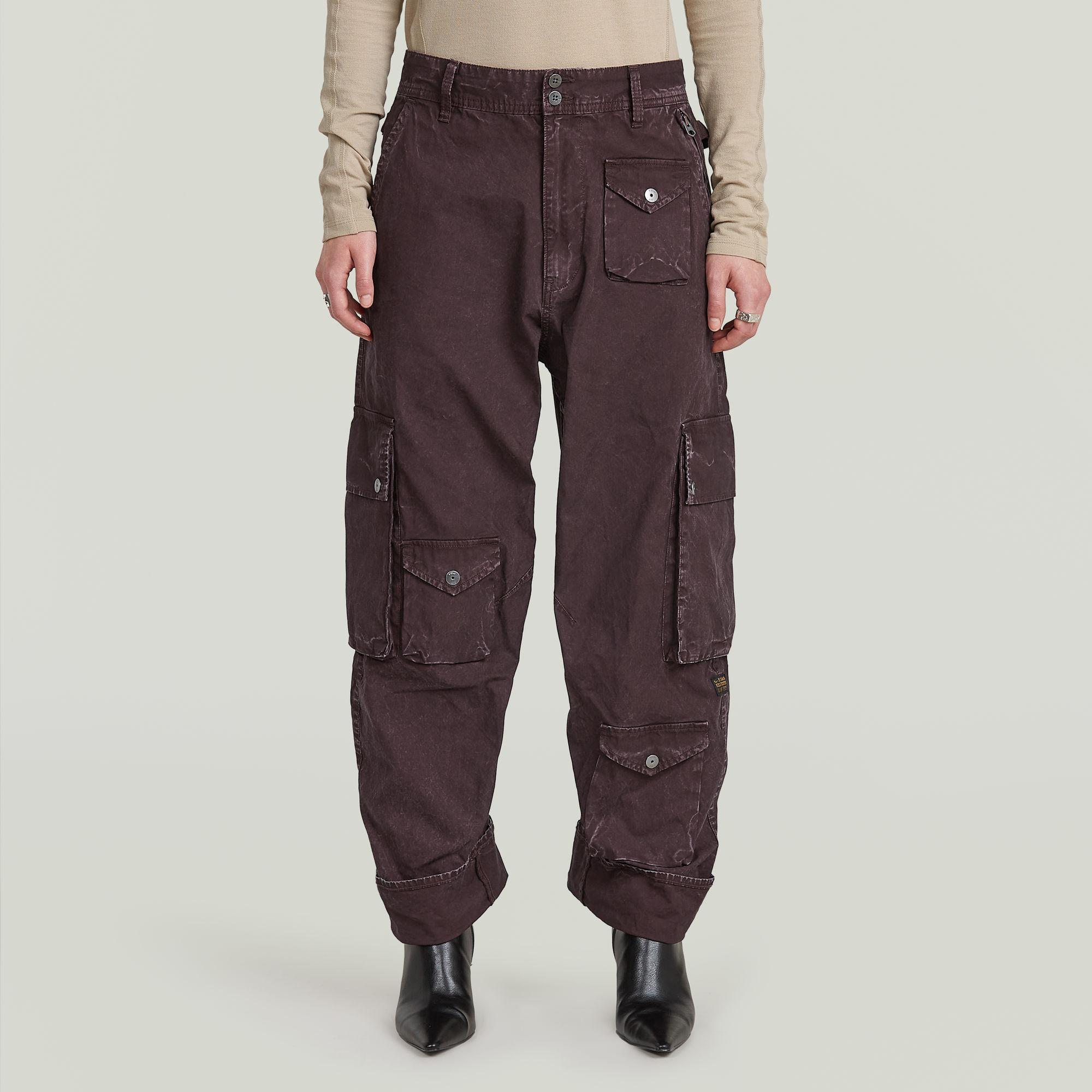 

Cargo 3D Boyfriend Multi Pocket Pants - Purple - Women