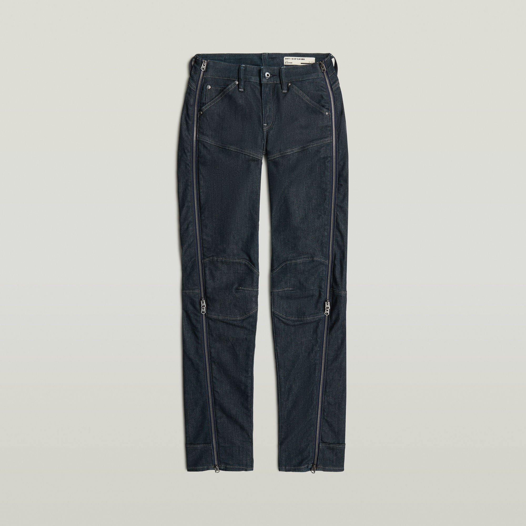 Thumbnail - Dartt Zip Slim Jeans - Dunkelblau - Damen