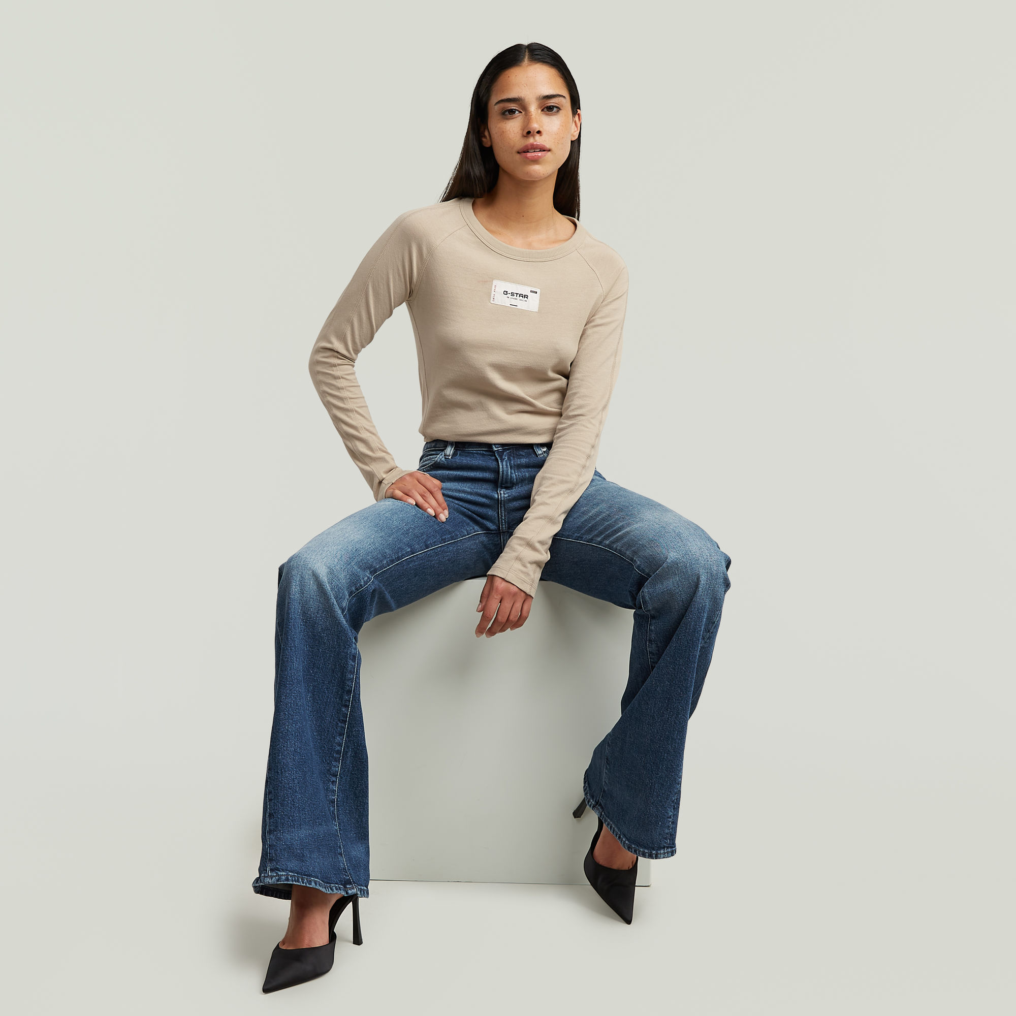 G-Star RAW Stevey 3D Flare Jeans Midden blauw Dames