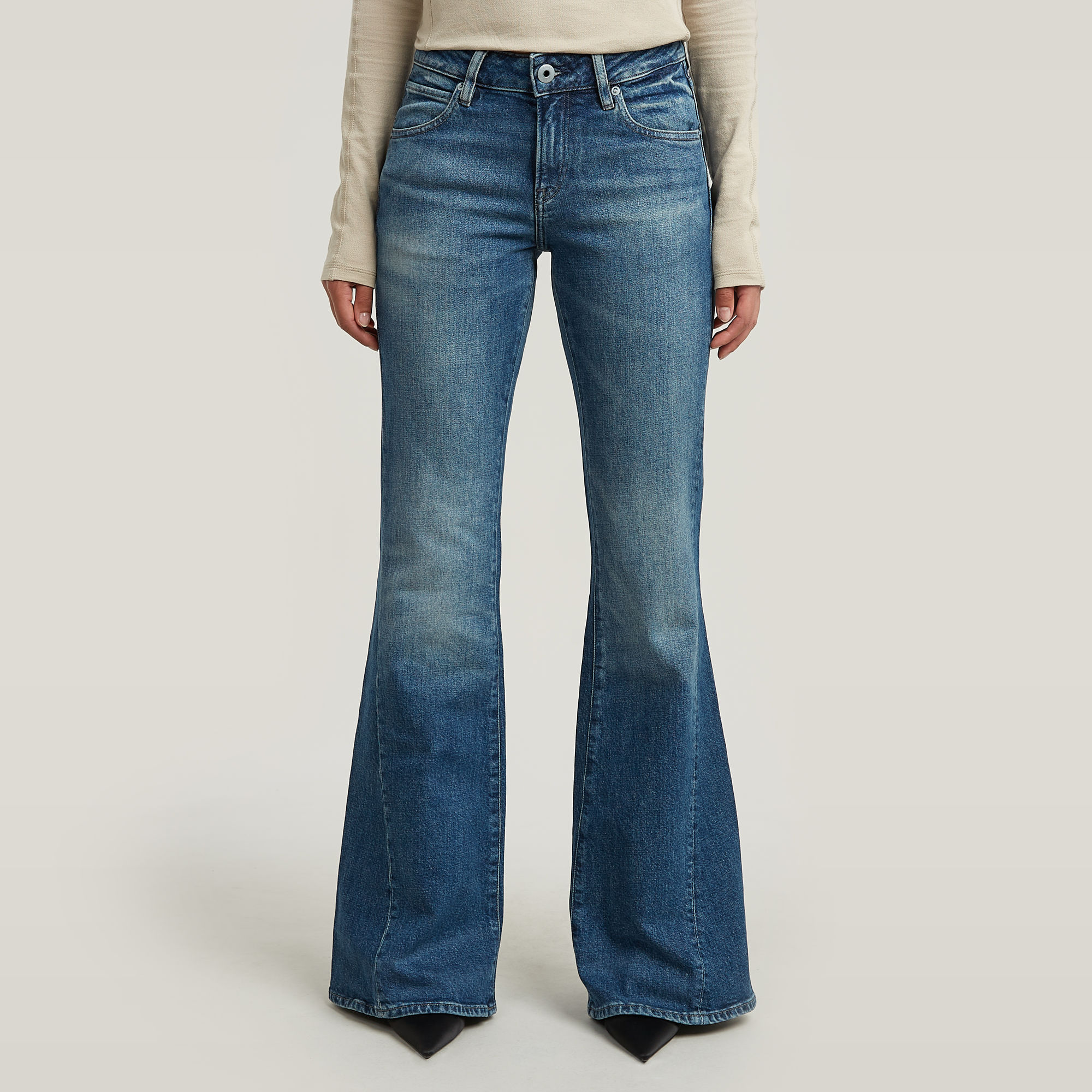 

Stevey 3D Flare Jeans - Medium blue - Women