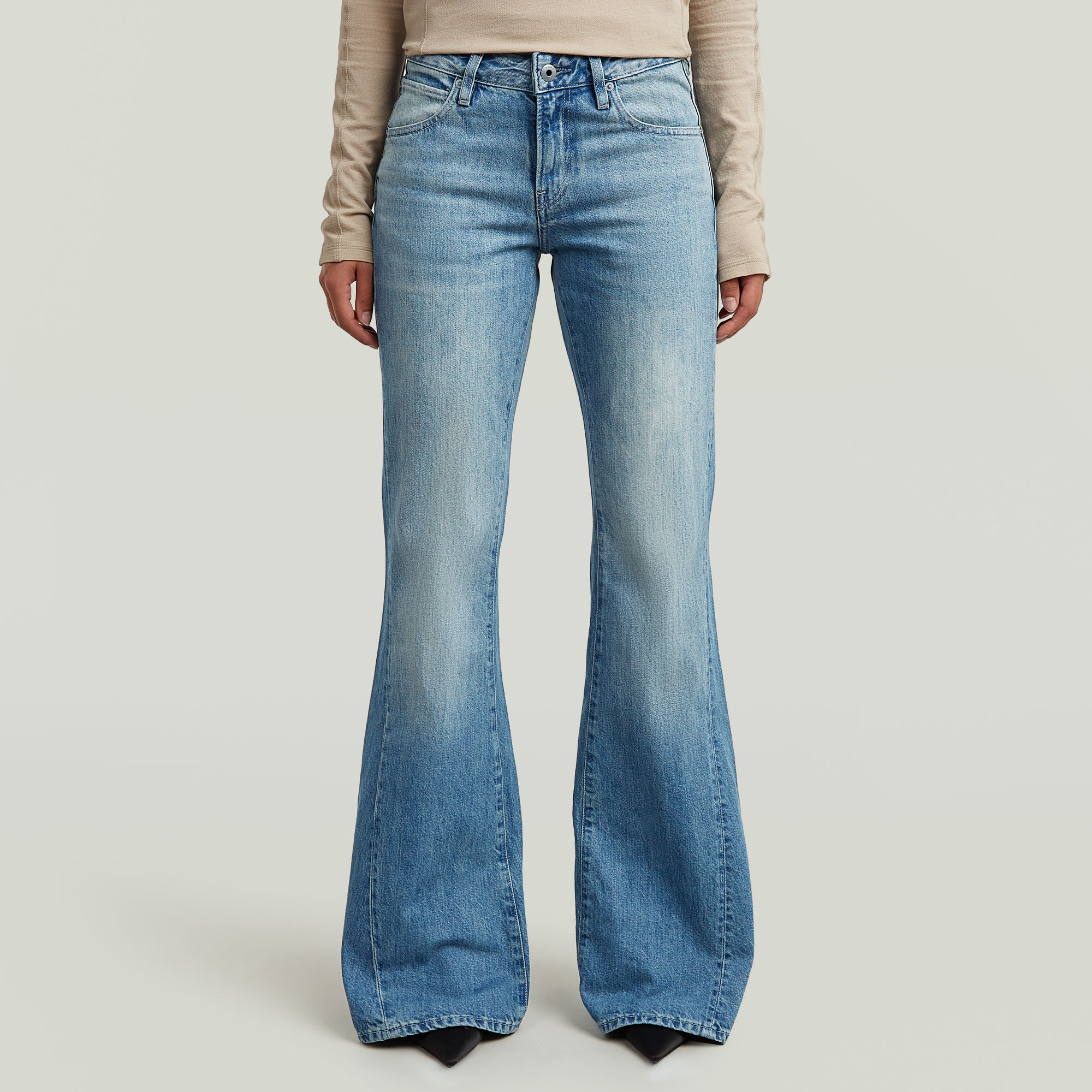 

Stevey 3D Flare Jeans - Medium blue - Women