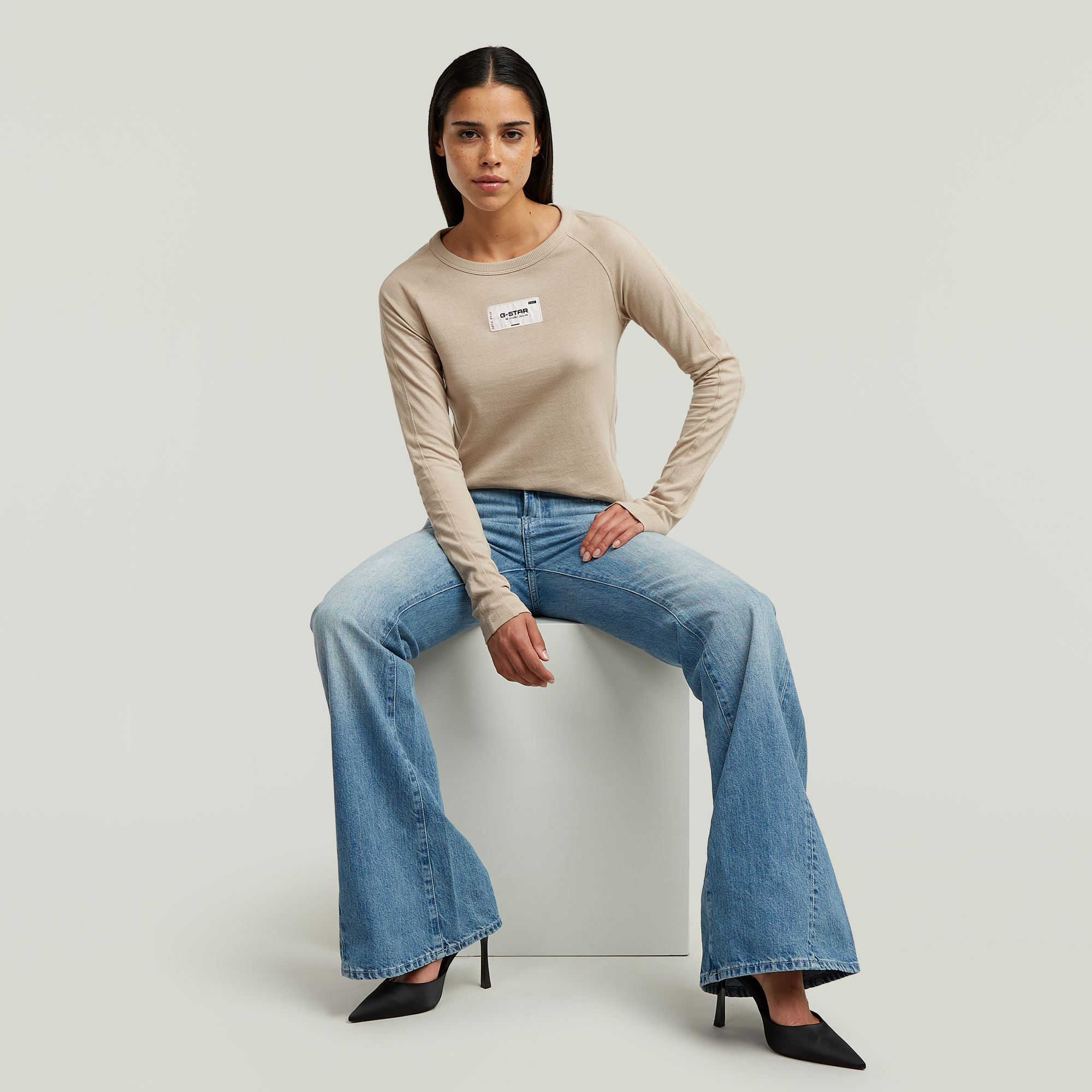 G-Star RAW Stevey 3D Flare Jeans Midden blauw Dames