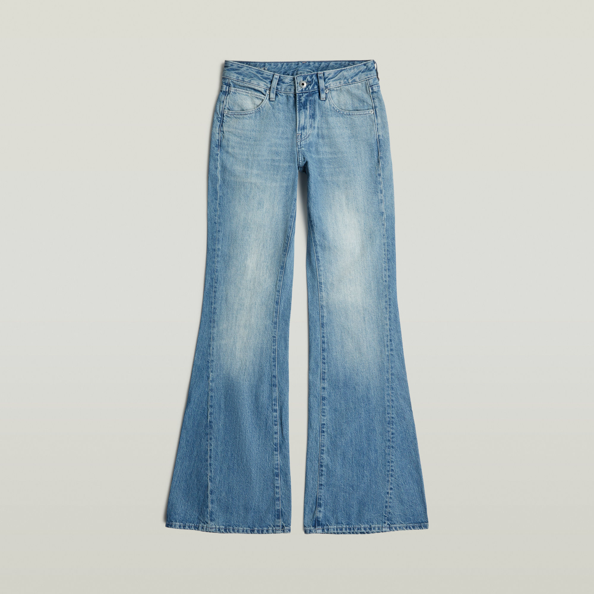 Thumbnail - Stevey Flare Jeans - Mittelblau - Damen