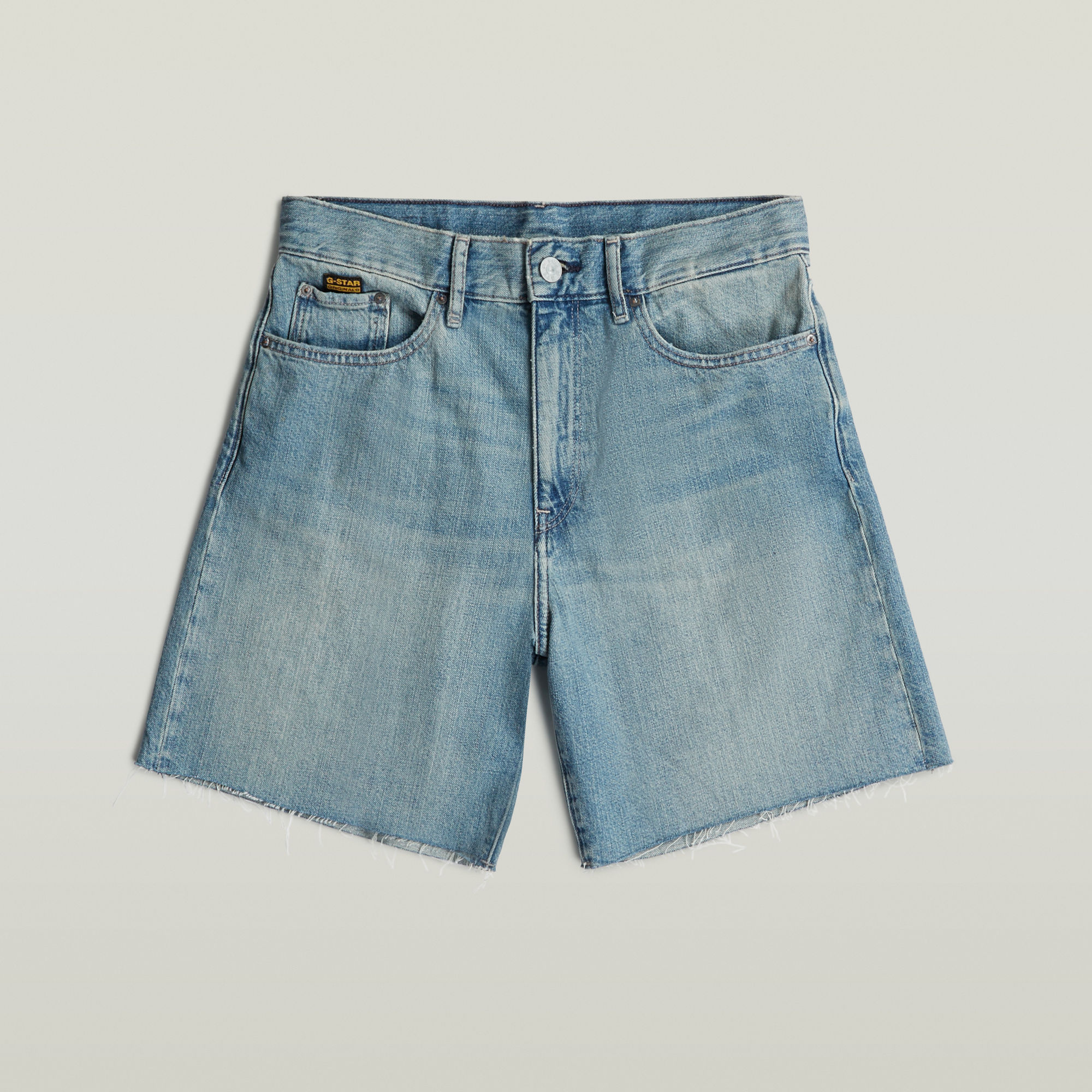 G-Star RAW High Bermuda Raw Edge Short Midden blauw Dames