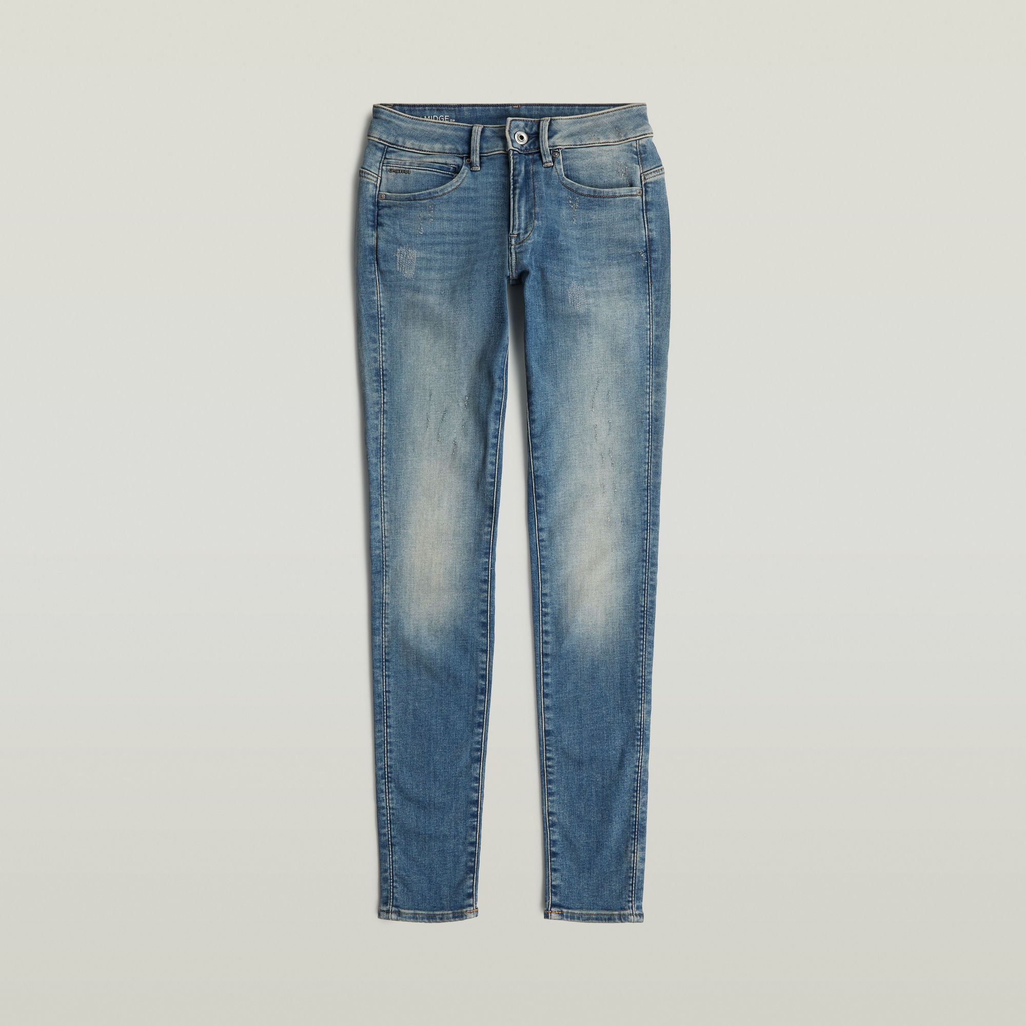 Thumbnail - Midge Zip Skinny Jeans - Hellblau - Damen