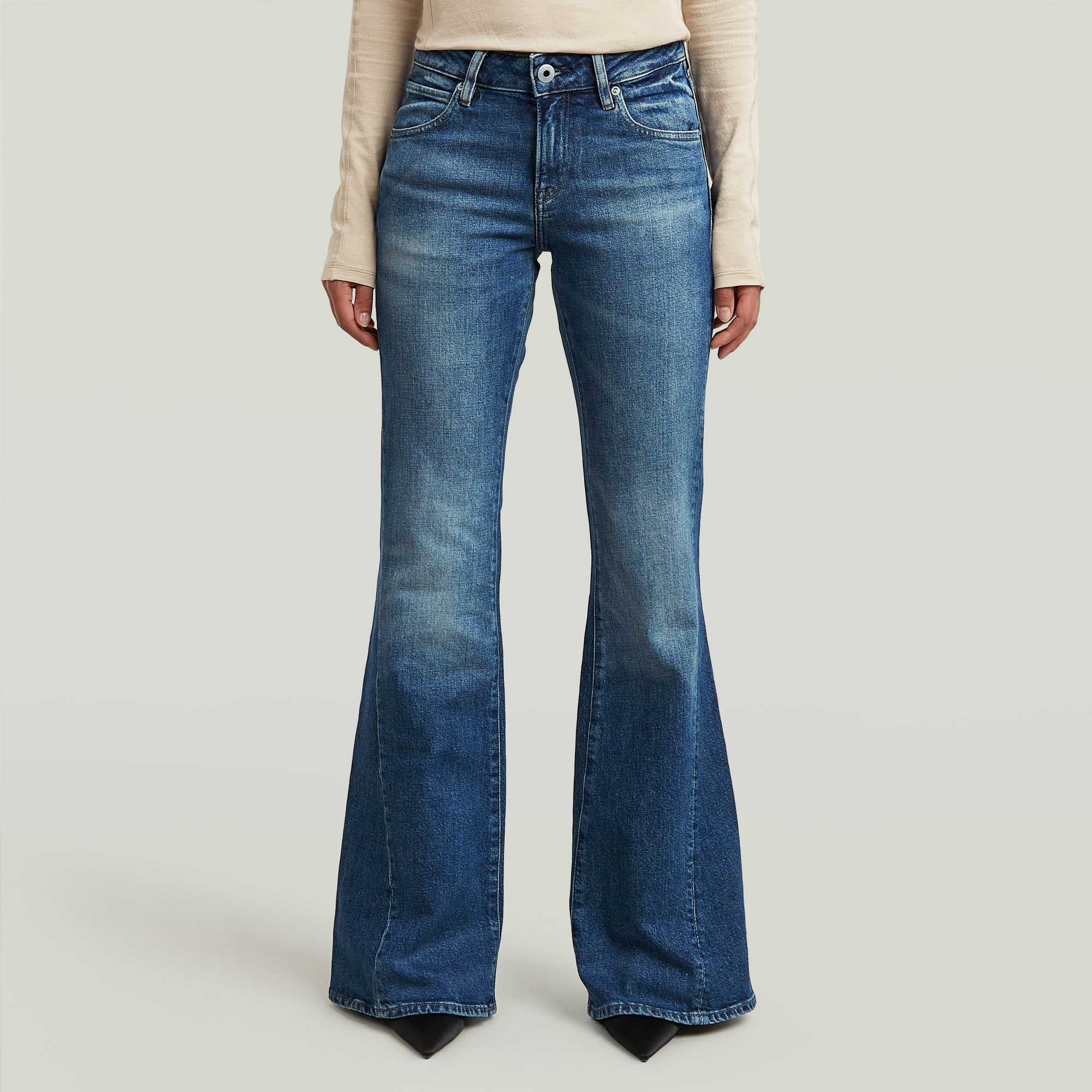 

Stevey 3D Flare Jeans - Medium blue - Women