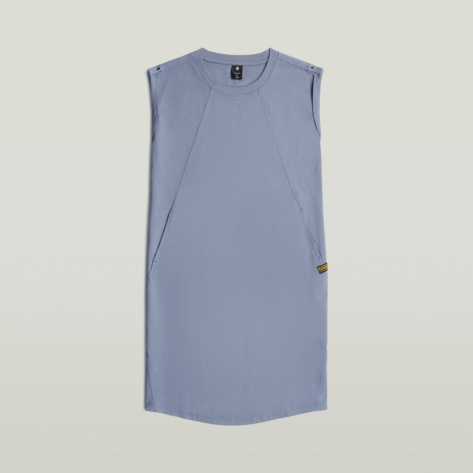 Thumbnail - Seam Detail Loose Kleid - Hellblau - Damen