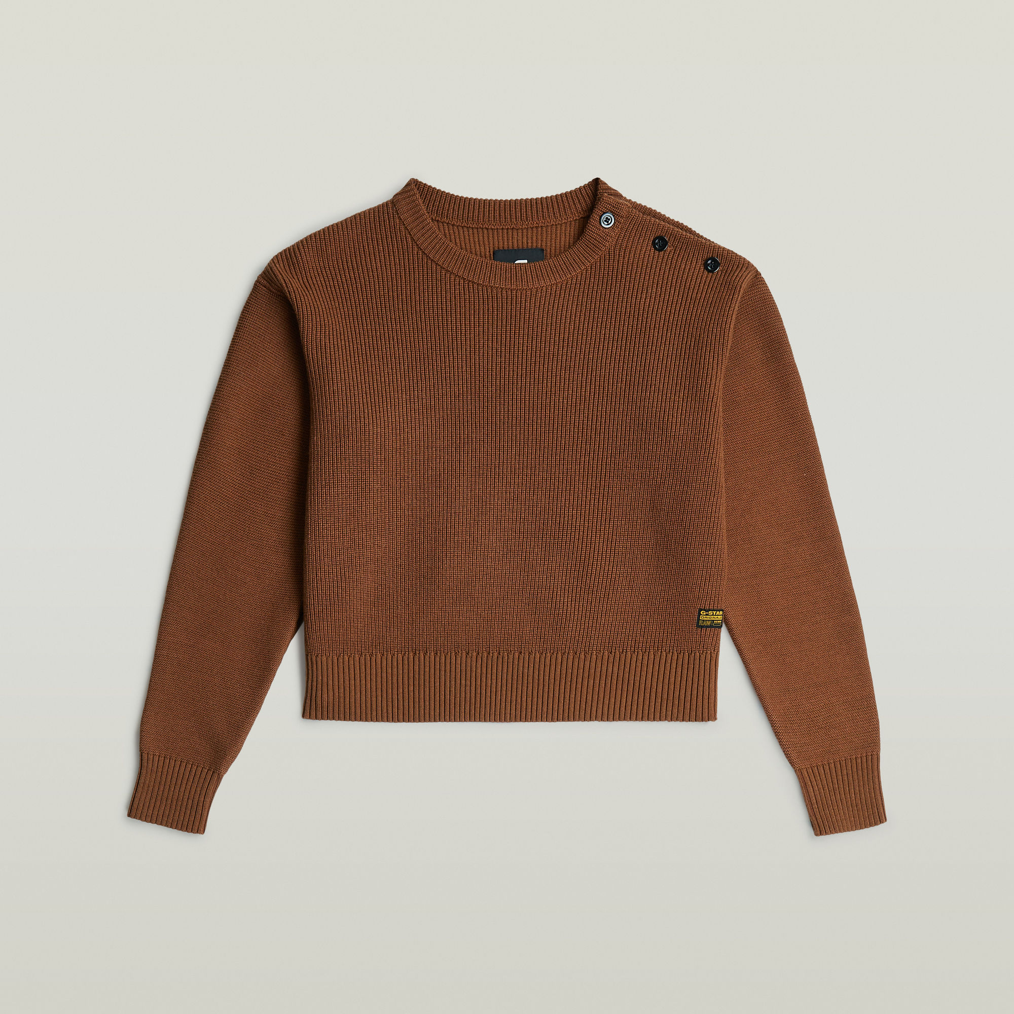 Thumbnail - Girls Fisherman Crop Knit - Braun - mädchen