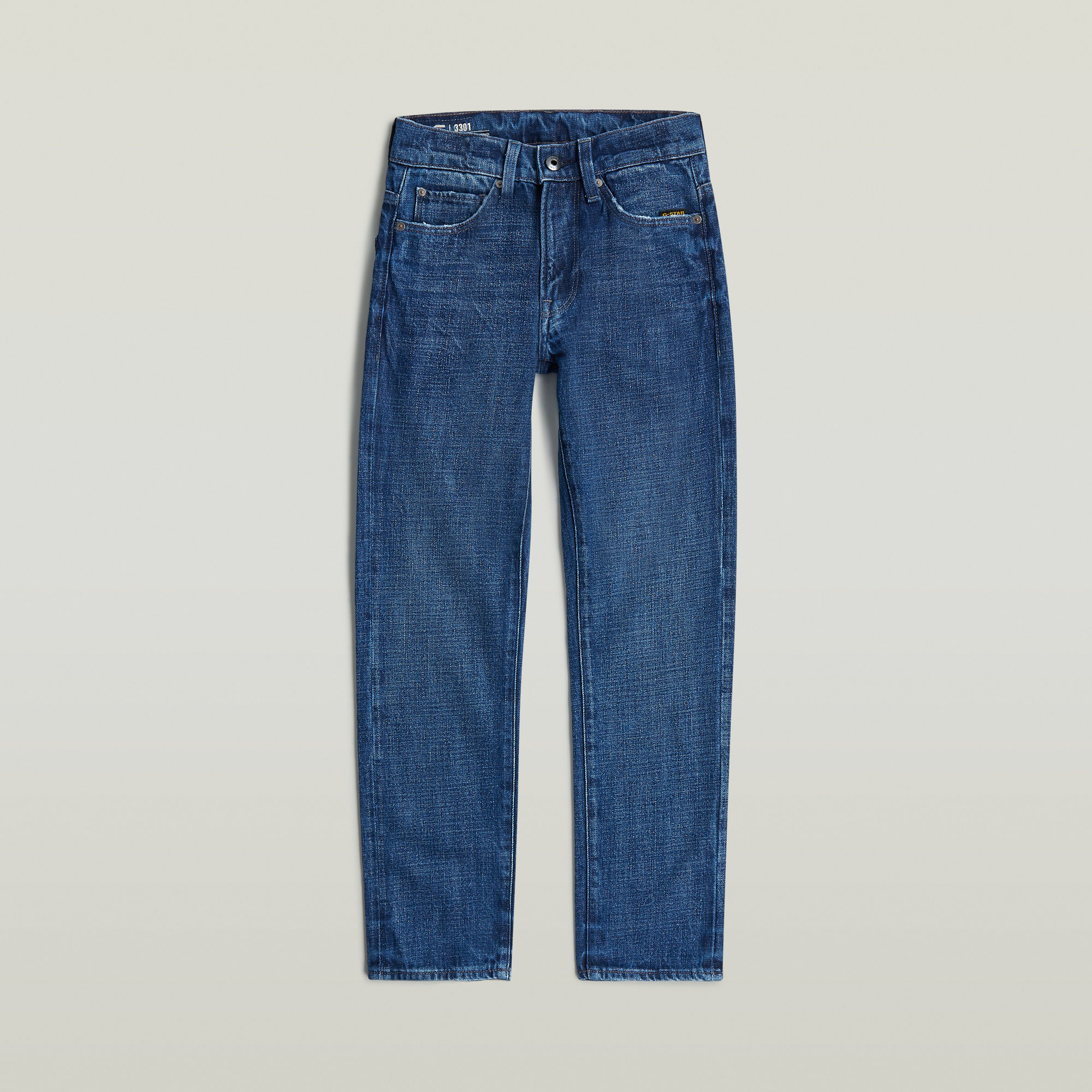 Thumbnail - Boys 3301 Straight Tapered Jeans - Mittelblau - jungen