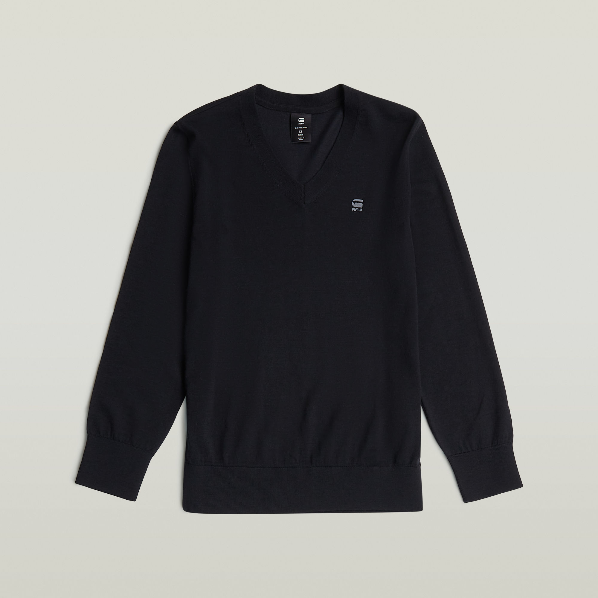 Thumbnail - Boys Basic V Neck Knit - Schwarz - jungen