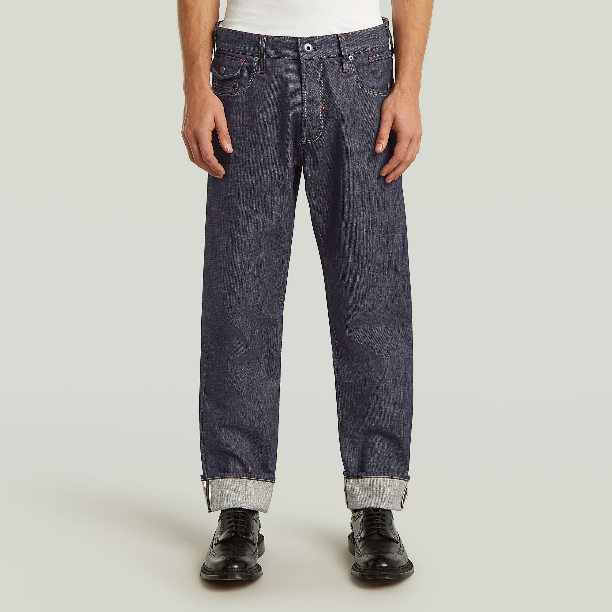 Thumbnail - Morry FWD Regular Tapered Selvedge Jeans - Dunkelblau - Herren