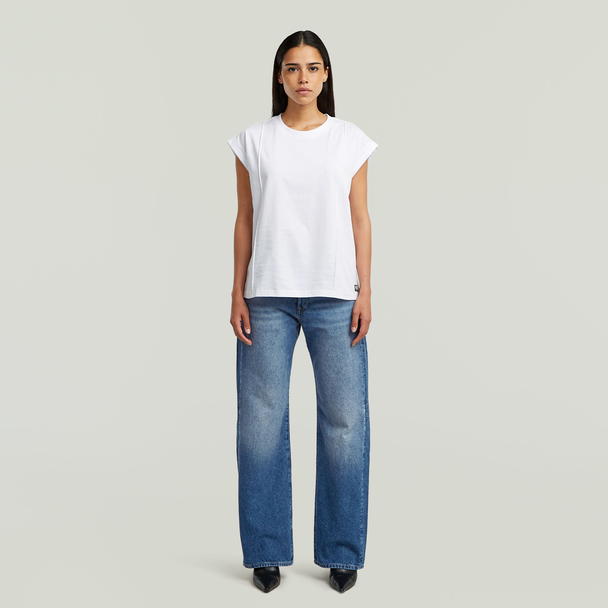Thumbnail - Constructed Loose T-Shirt - Weiß - Damen