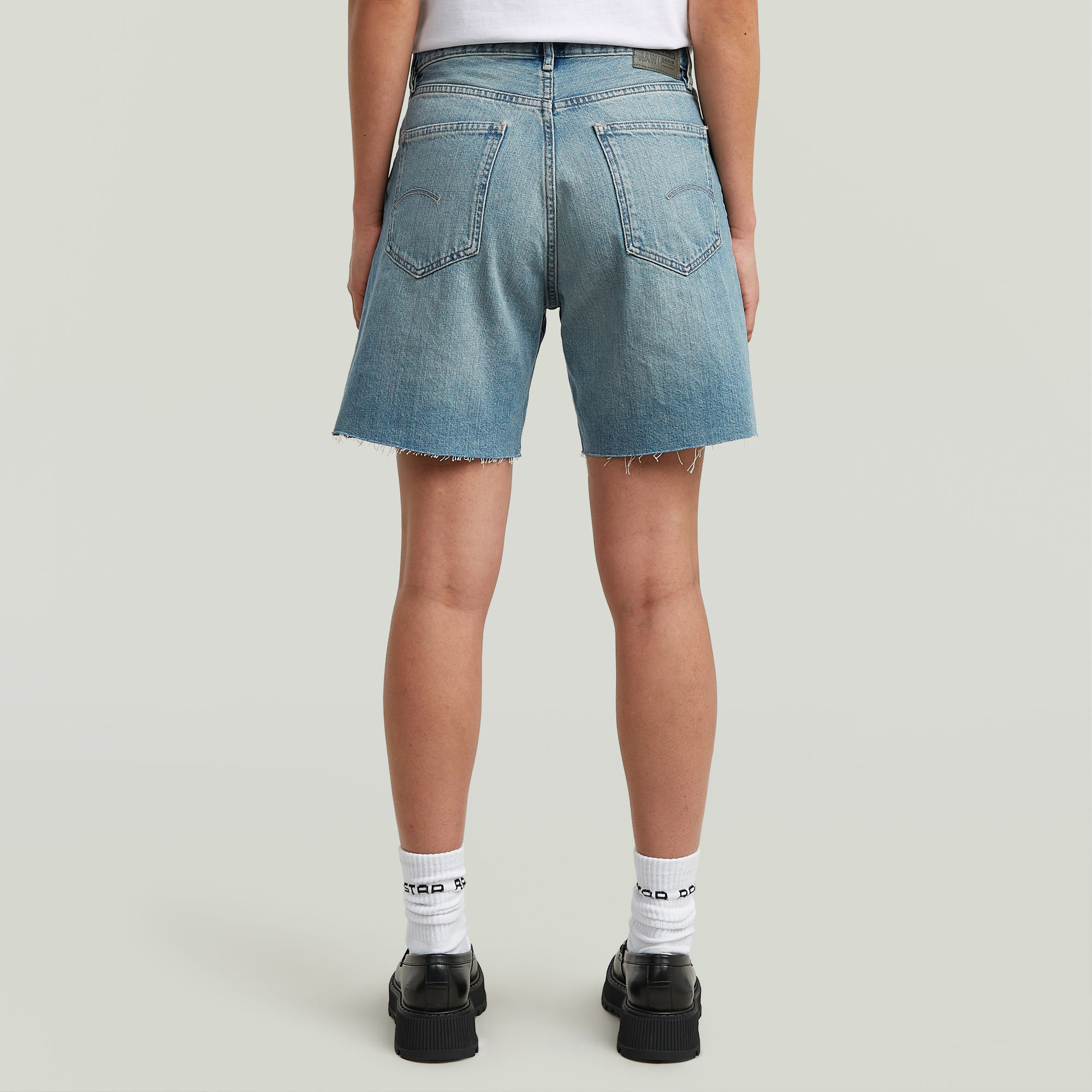 G-Star RAW High Bermuda Raw Edge Short Midden blauw Dames
