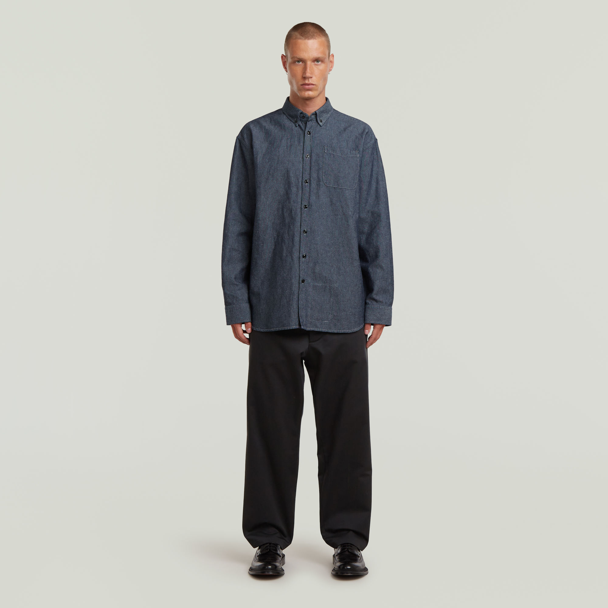 Thumbnail - G-S011 Oxford Hemd - Dunkelblau - Herren