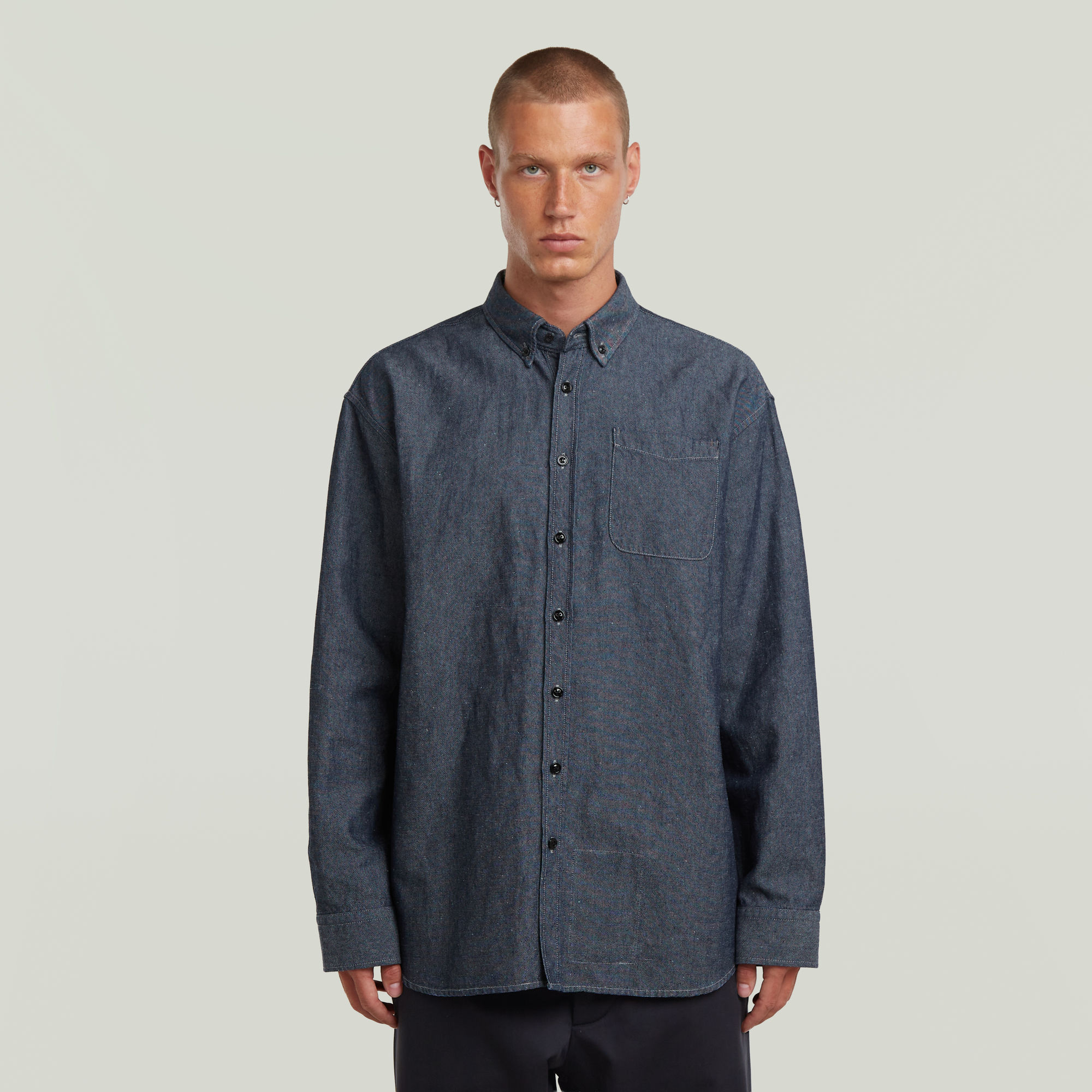 

G-S011 Oxford Shirt - Donkerblauw - Heren