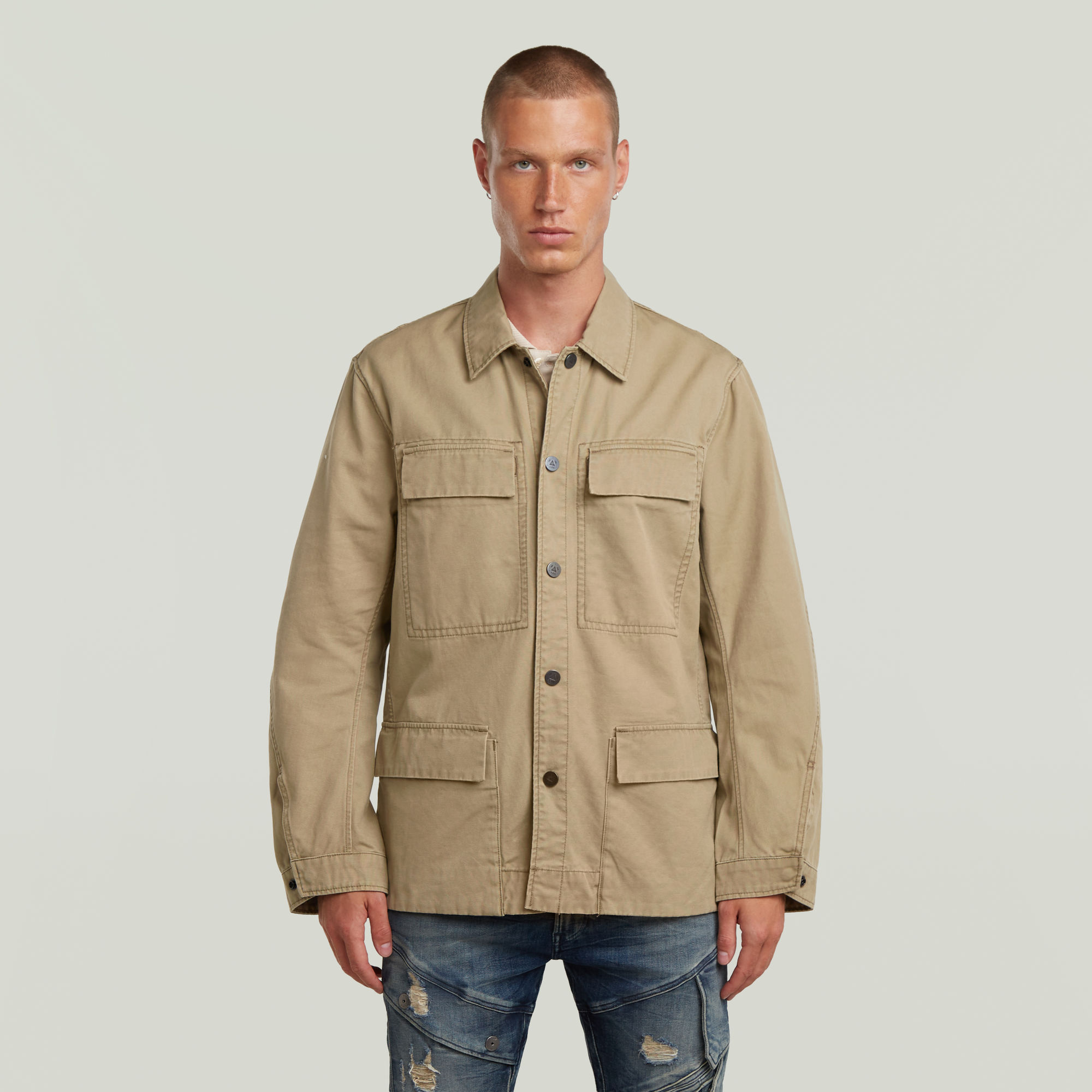 Reversible 4 Pocket Hemd - Beige - Herren