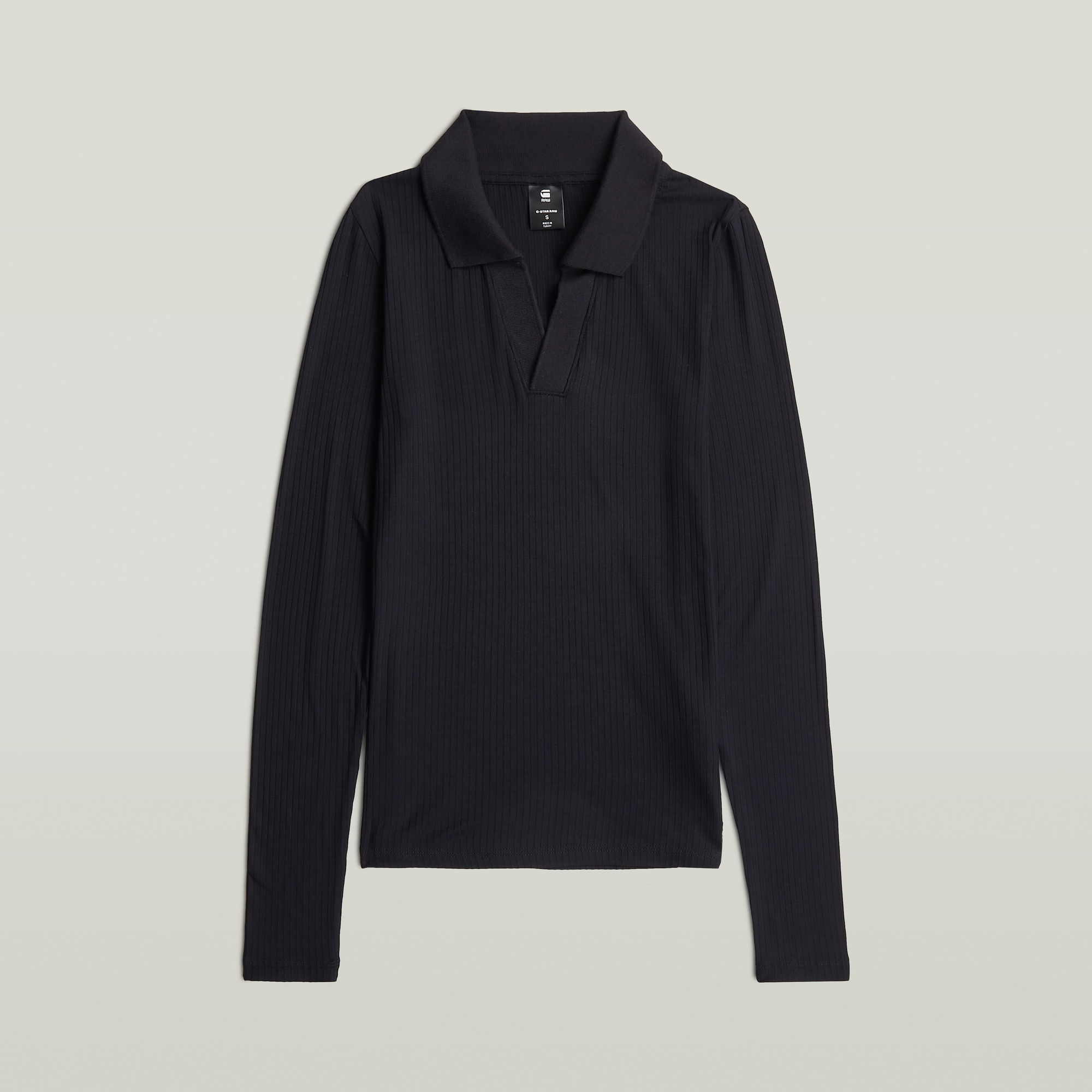 G-Star RAW Ribbed Slim Polo - Zwart - Dames