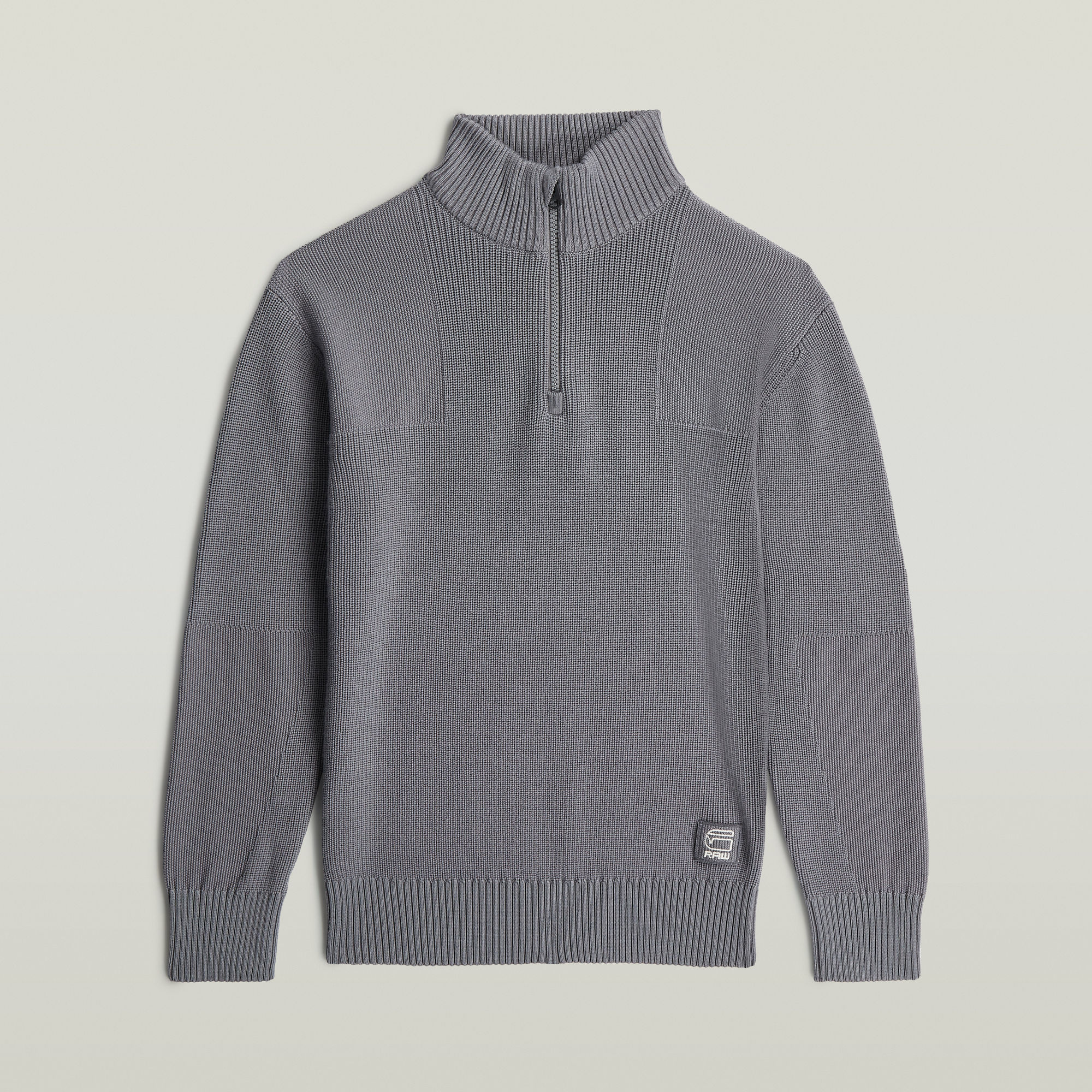 Thumbnail - Boys Army Half Zip Knit - Grau - jungen