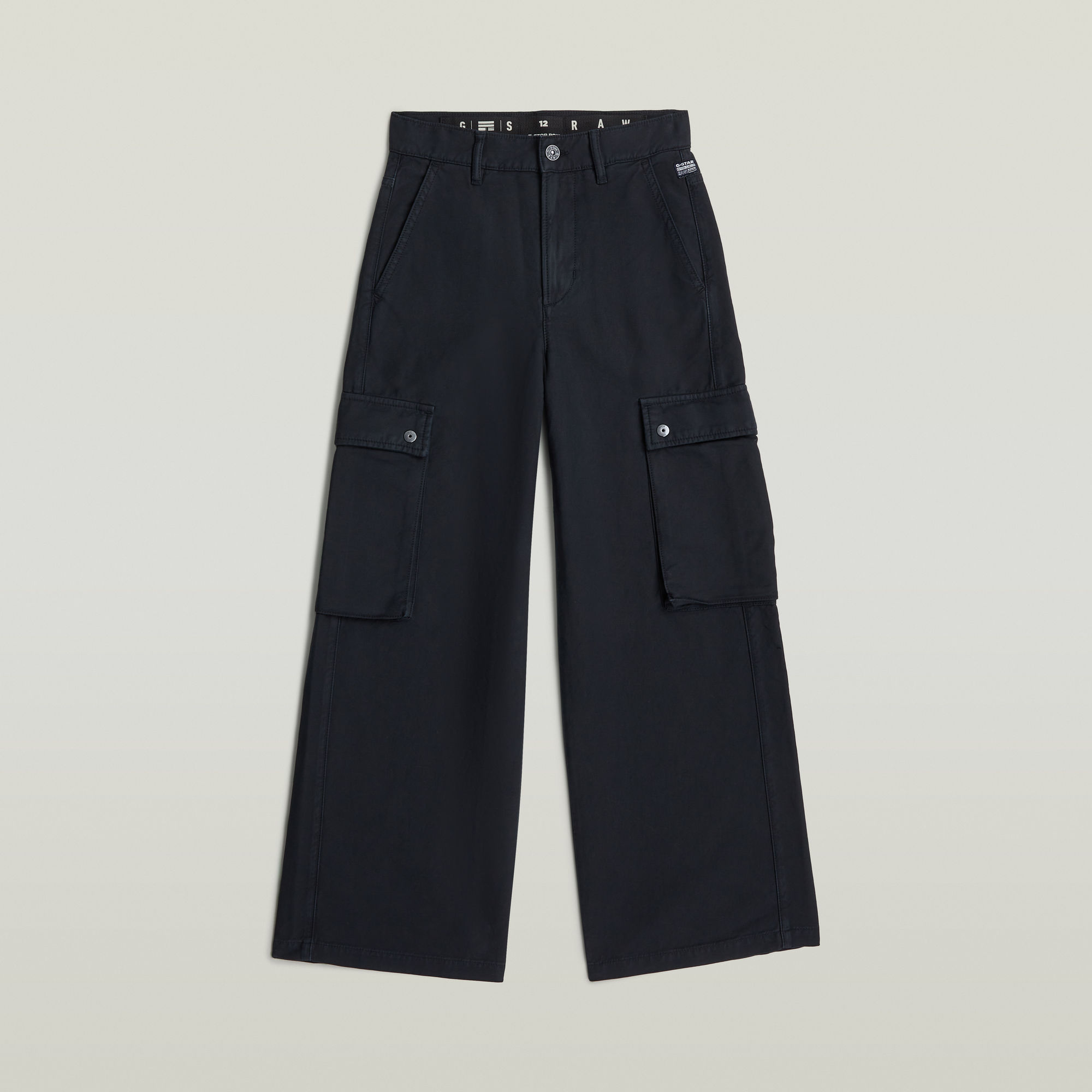 Thumbnail - Girls High Waist Cargohose - Dunkelblau - mädchen