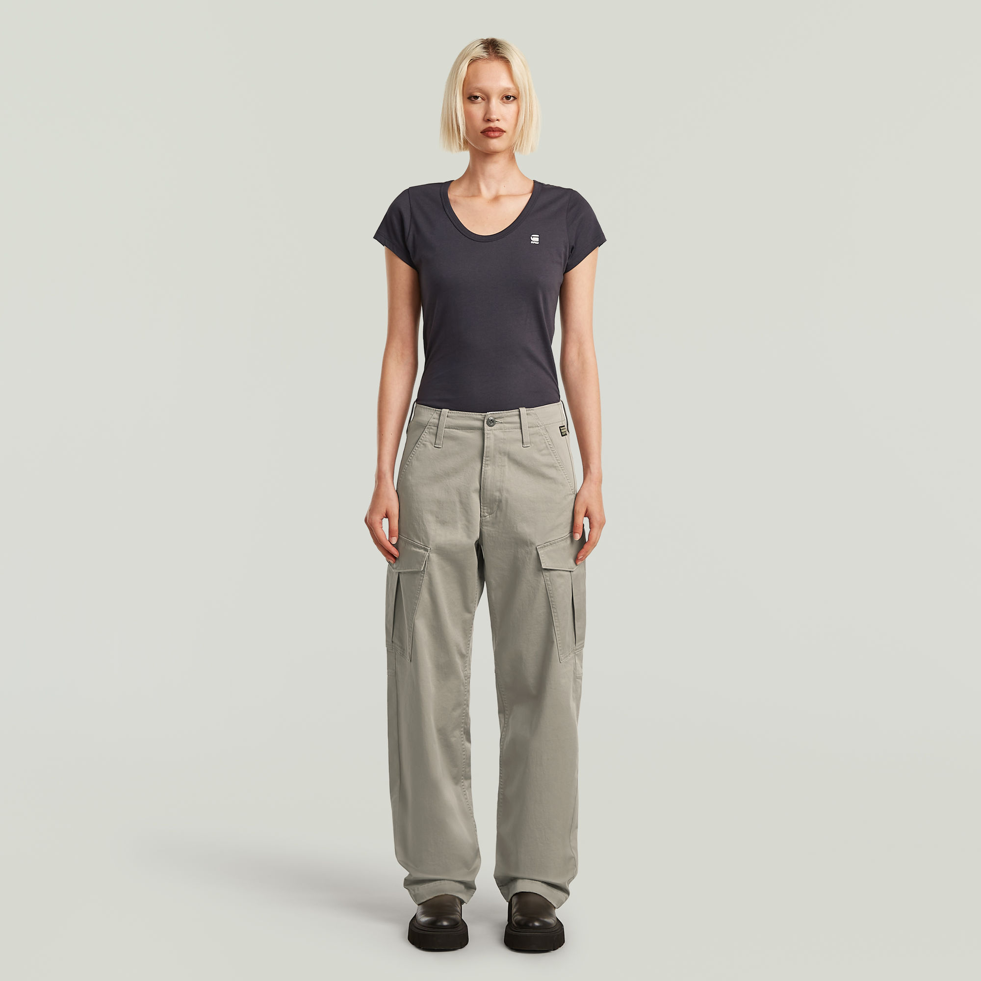 Thumbnail - Loose Cargohose - Beige - Damen