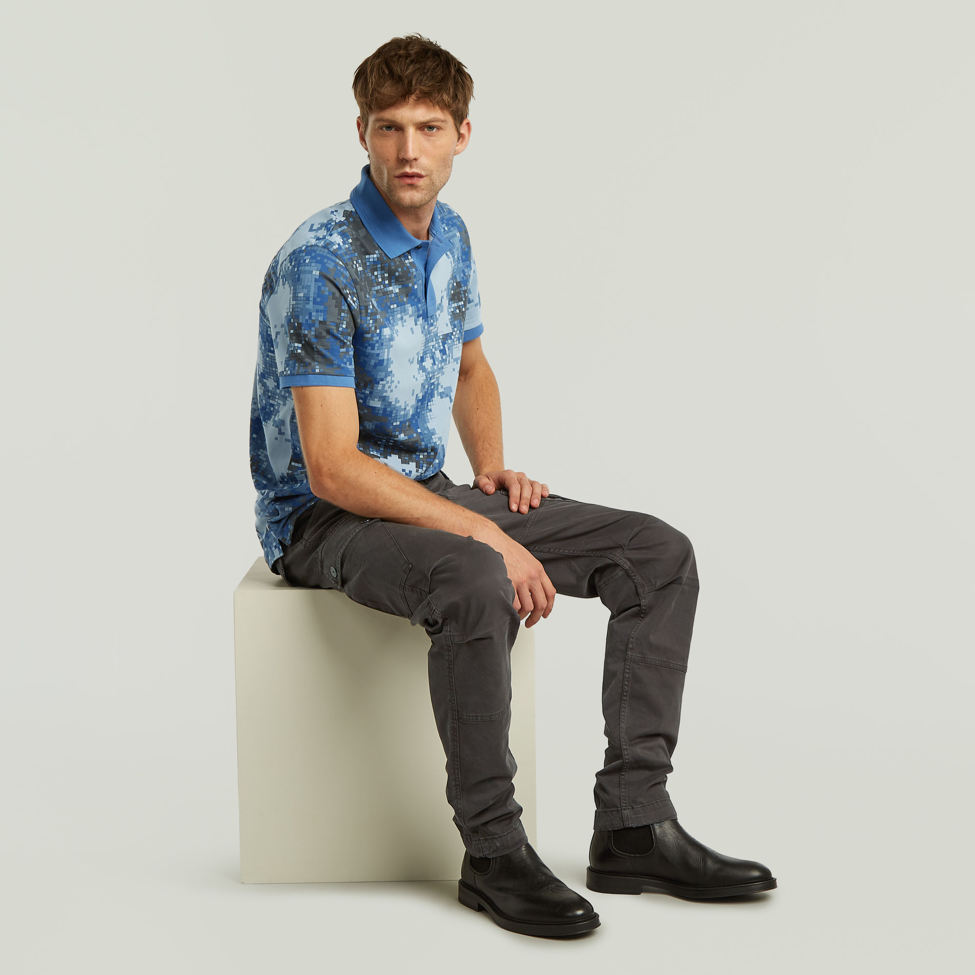G-Star RAW Roxic Zip Straight Tapered Broek Grijs Heren