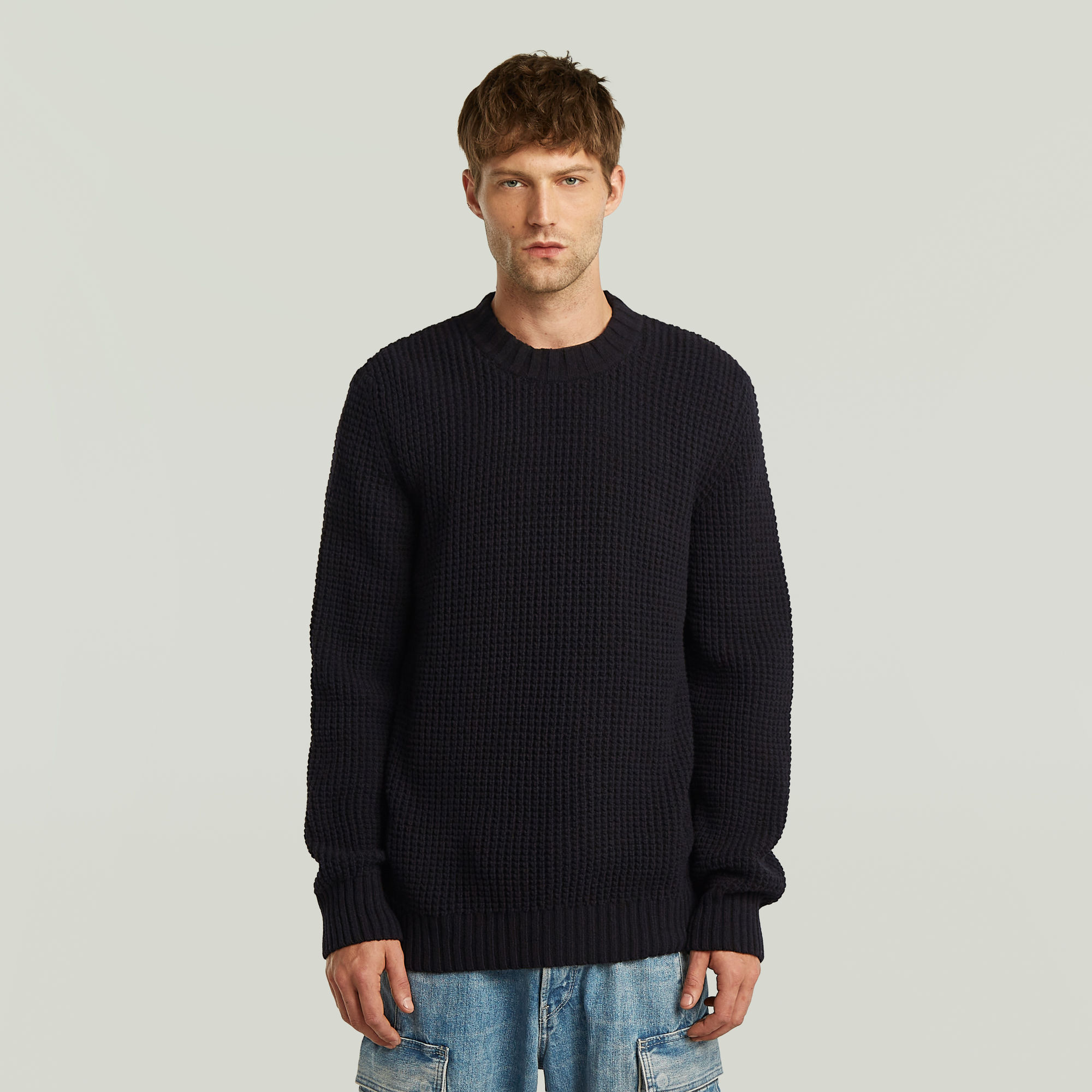 Chunky Knit Pullover - Schwarz - Herren