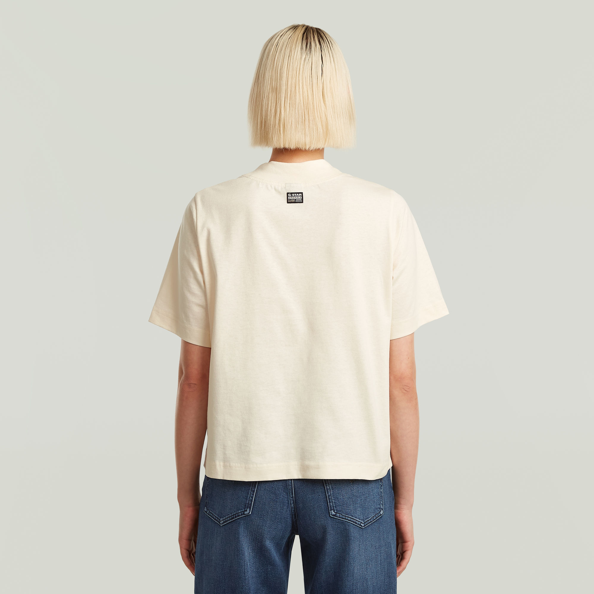 G-Star RAW Logo Mock T-Shirt Beige Dames