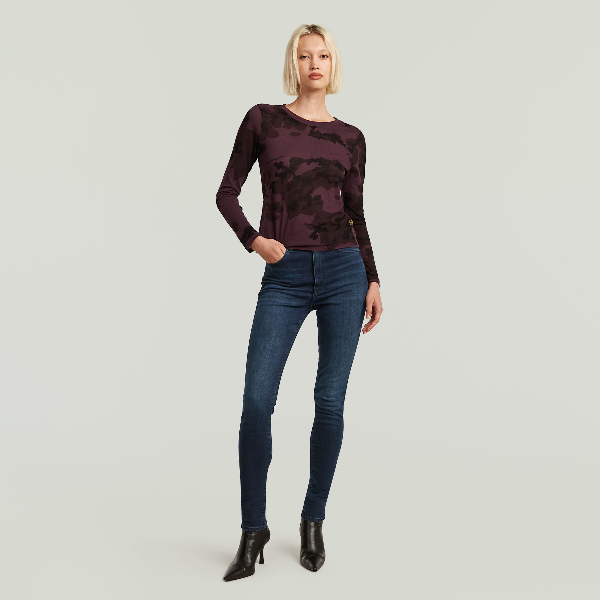 G-Star RAW Kafey Ultra High Skinny Jeans Donkerblauw Dames