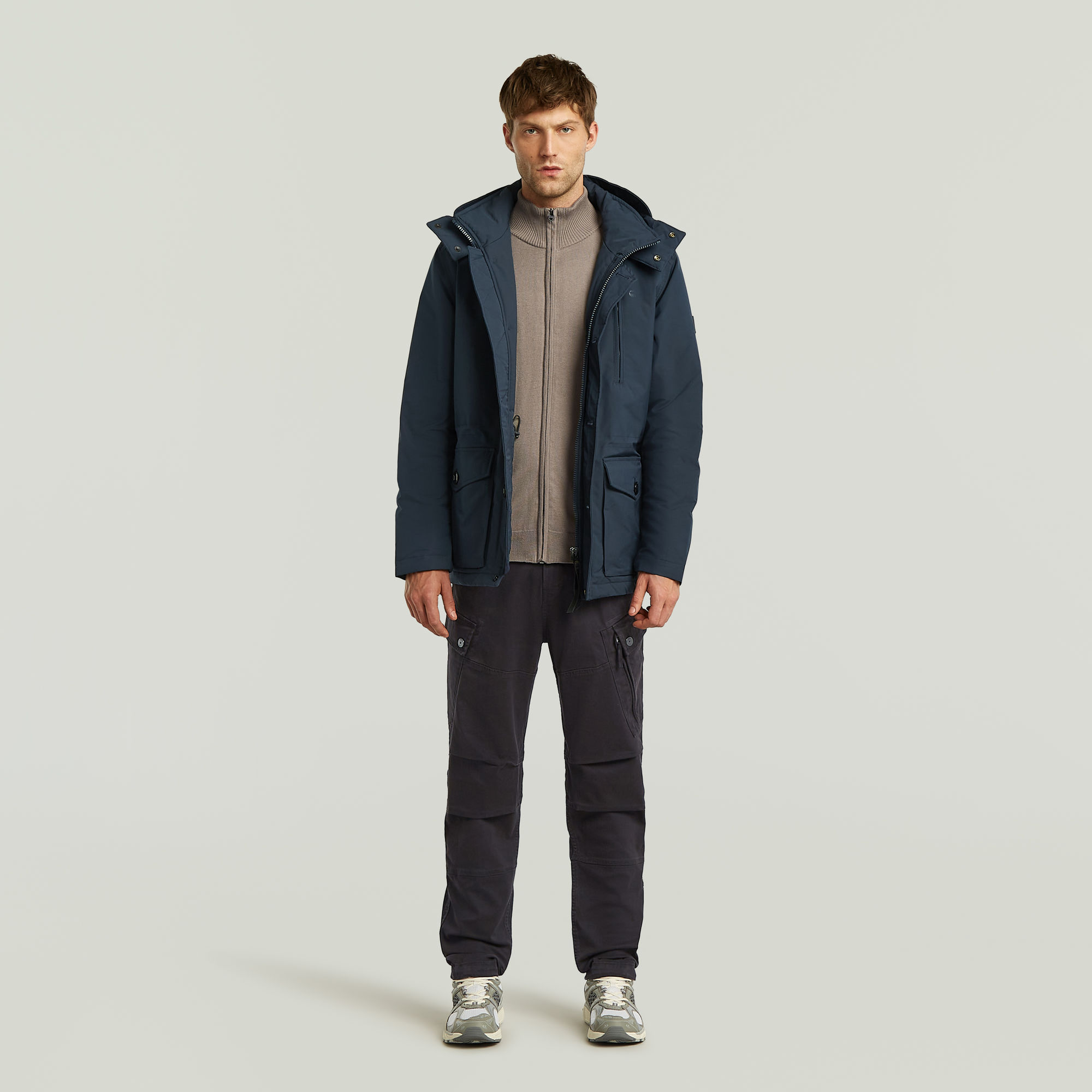 Thumbnail - Vodan Padded Hooded Jacke - Dunkelblau - Herren