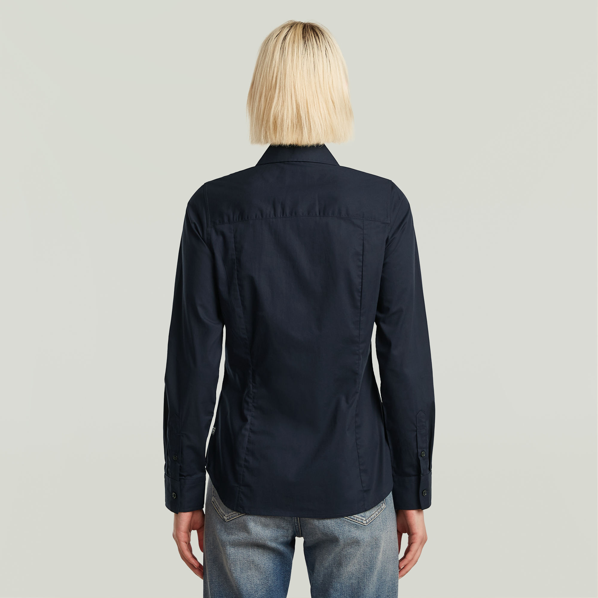 G-Star RAW Slim Poplin Longsleeve Overhemd Donkerblauw Dames