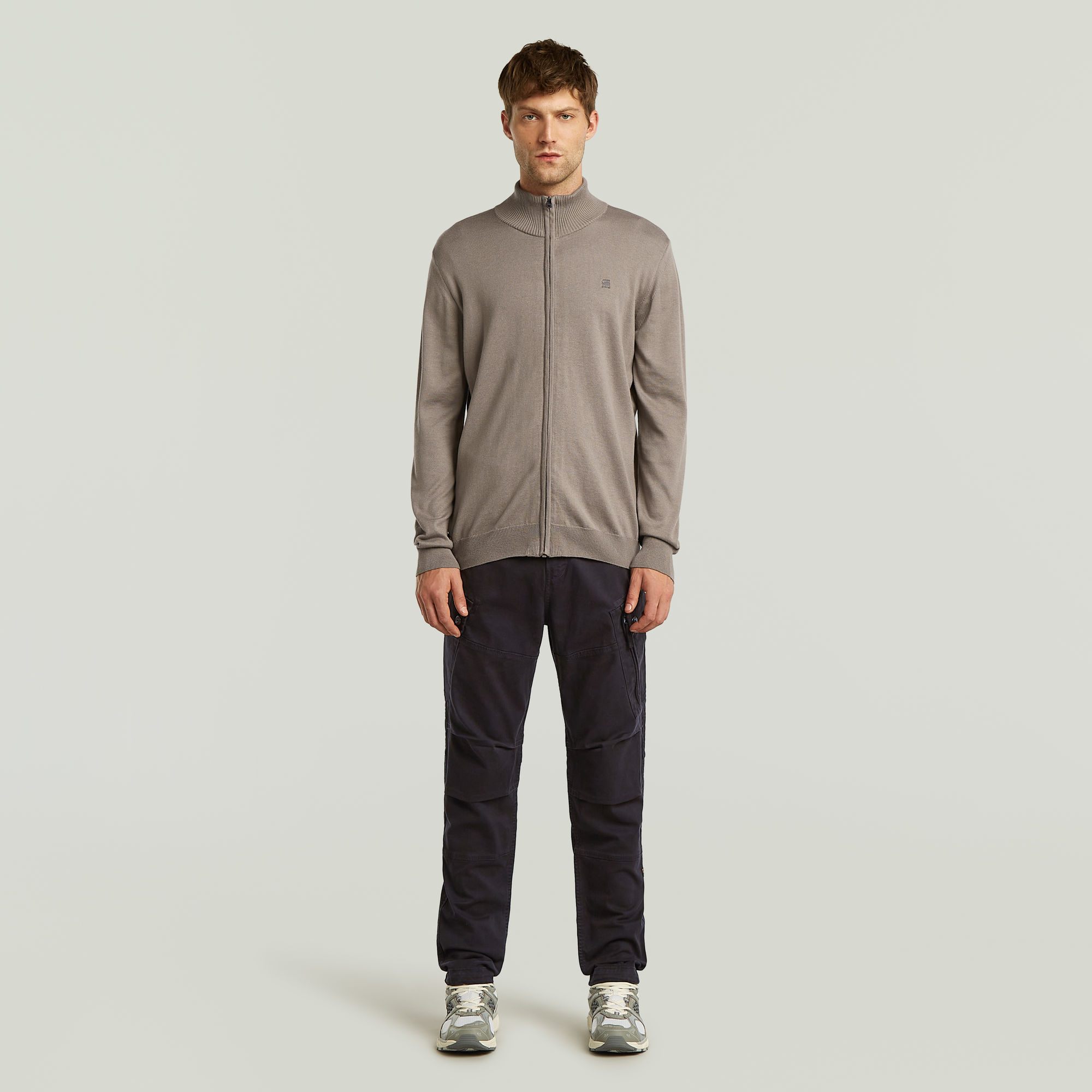 G-Star RAW Core Zip Through Gebreide Trui Beige Heren