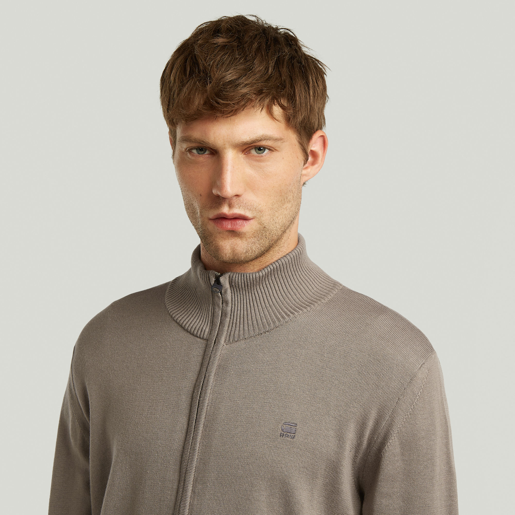 G-Star RAW Core Zip Through Gebreide Trui Beige Heren