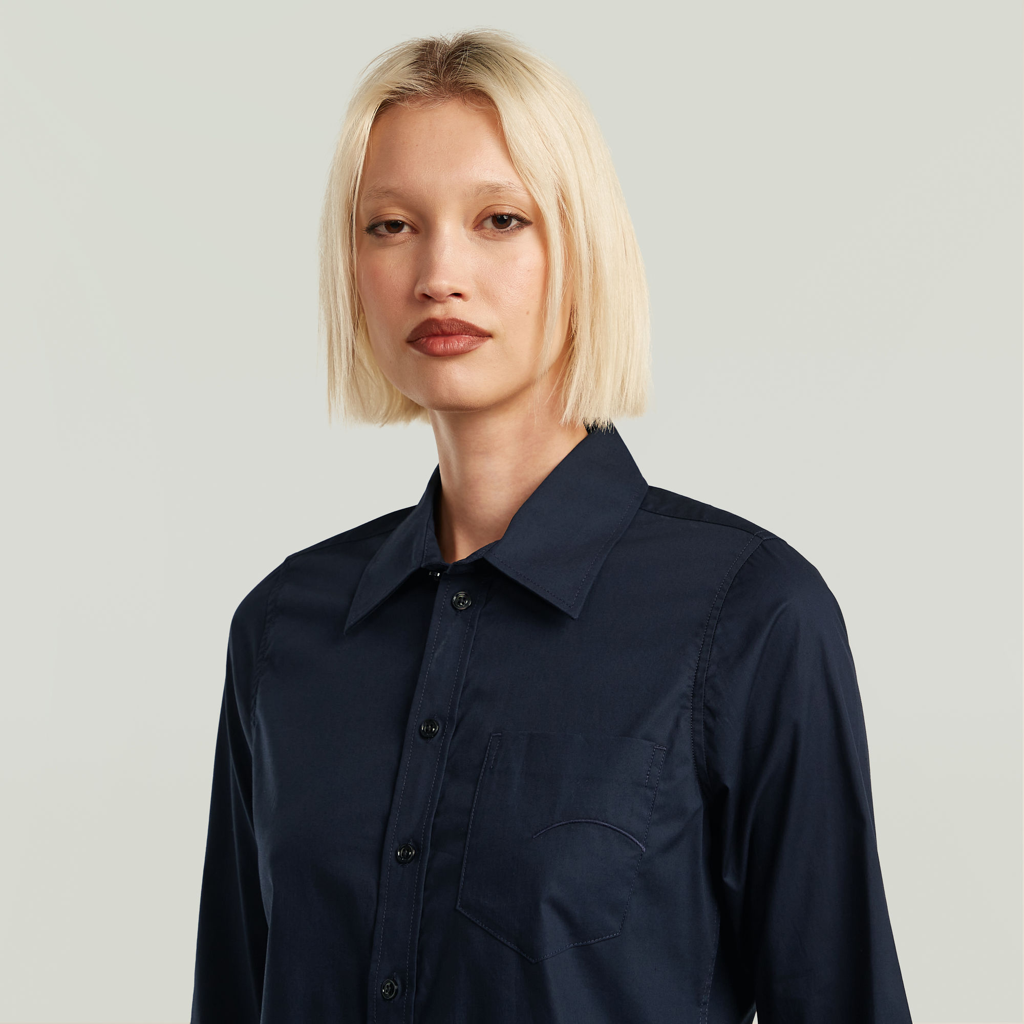 G-Star RAW Slim Poplin Longsleeve Overhemd Donkerblauw Dames