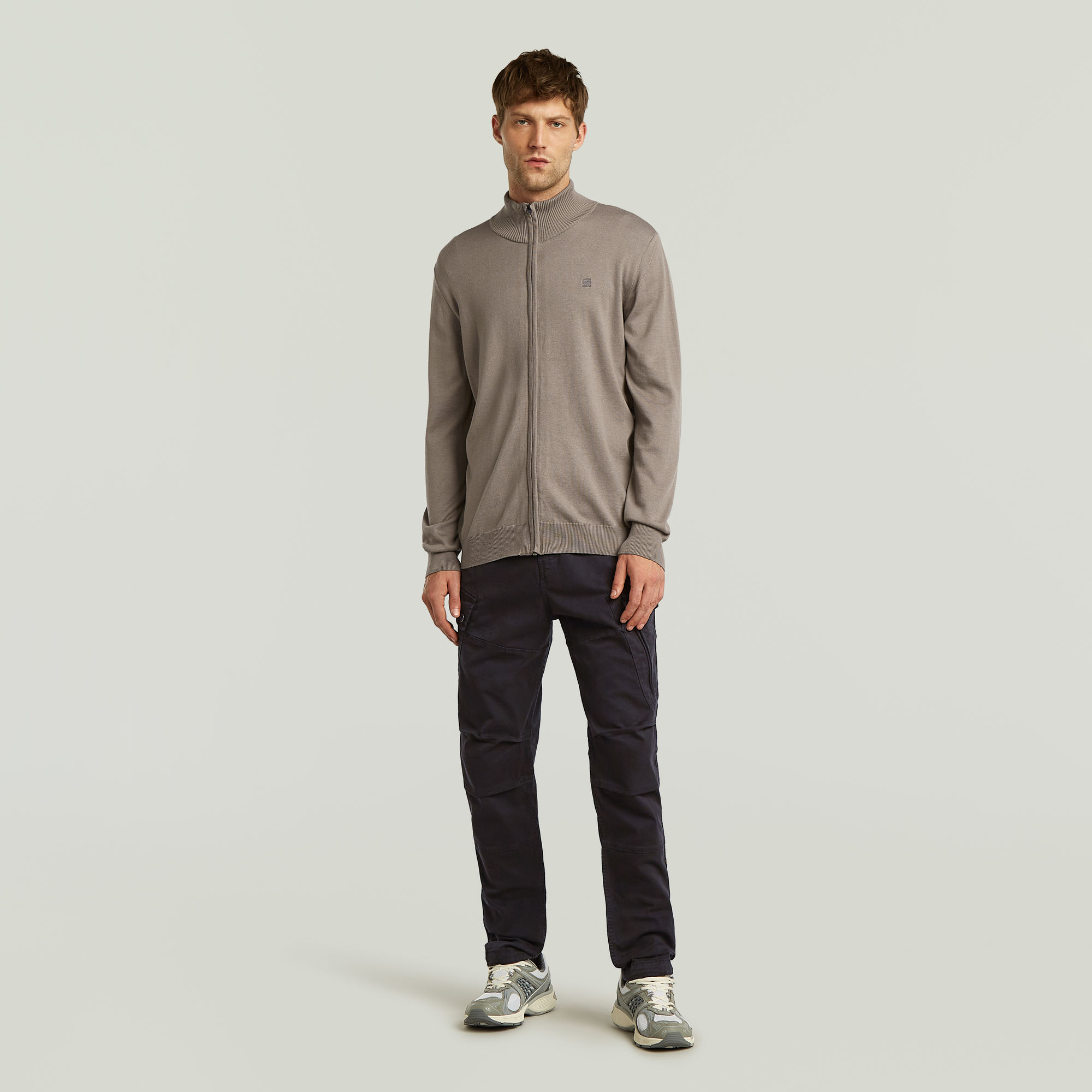 G-Star RAW Core Zip Through Gebreide Trui Beige Heren