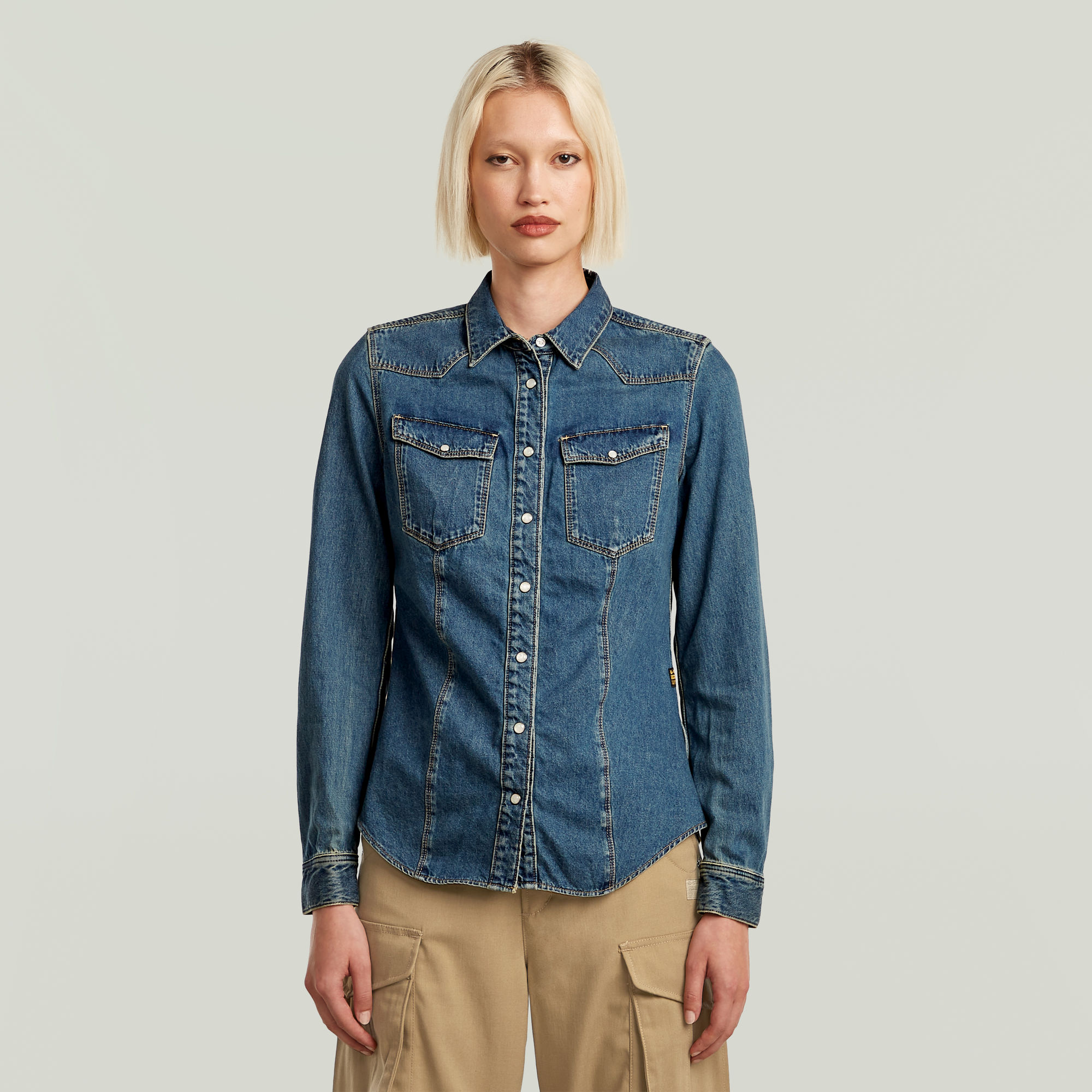 G-Star RAW 3301 Overhemd Midden blauw Dames