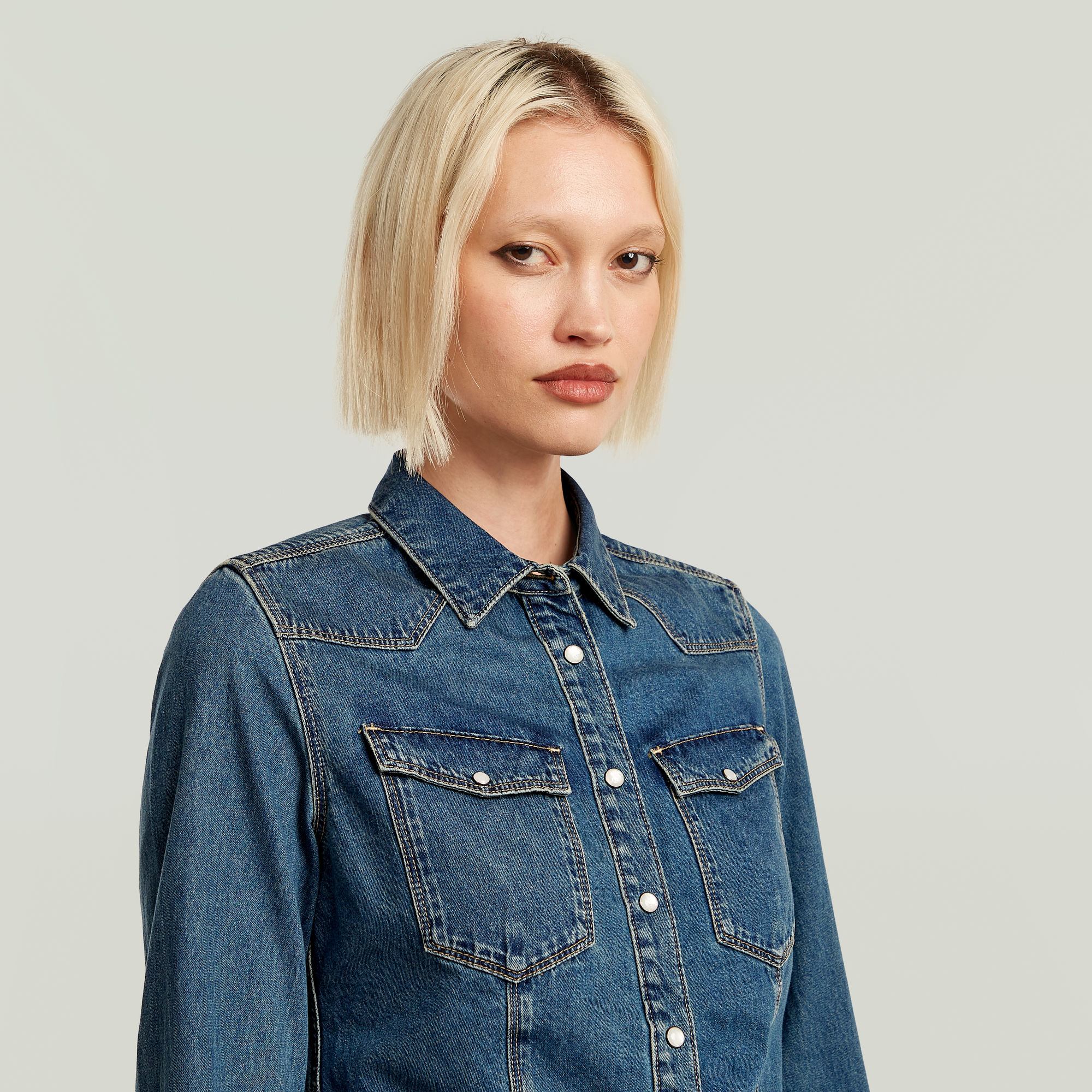 G-Star RAW 3301 Overhemd Midden blauw Dames