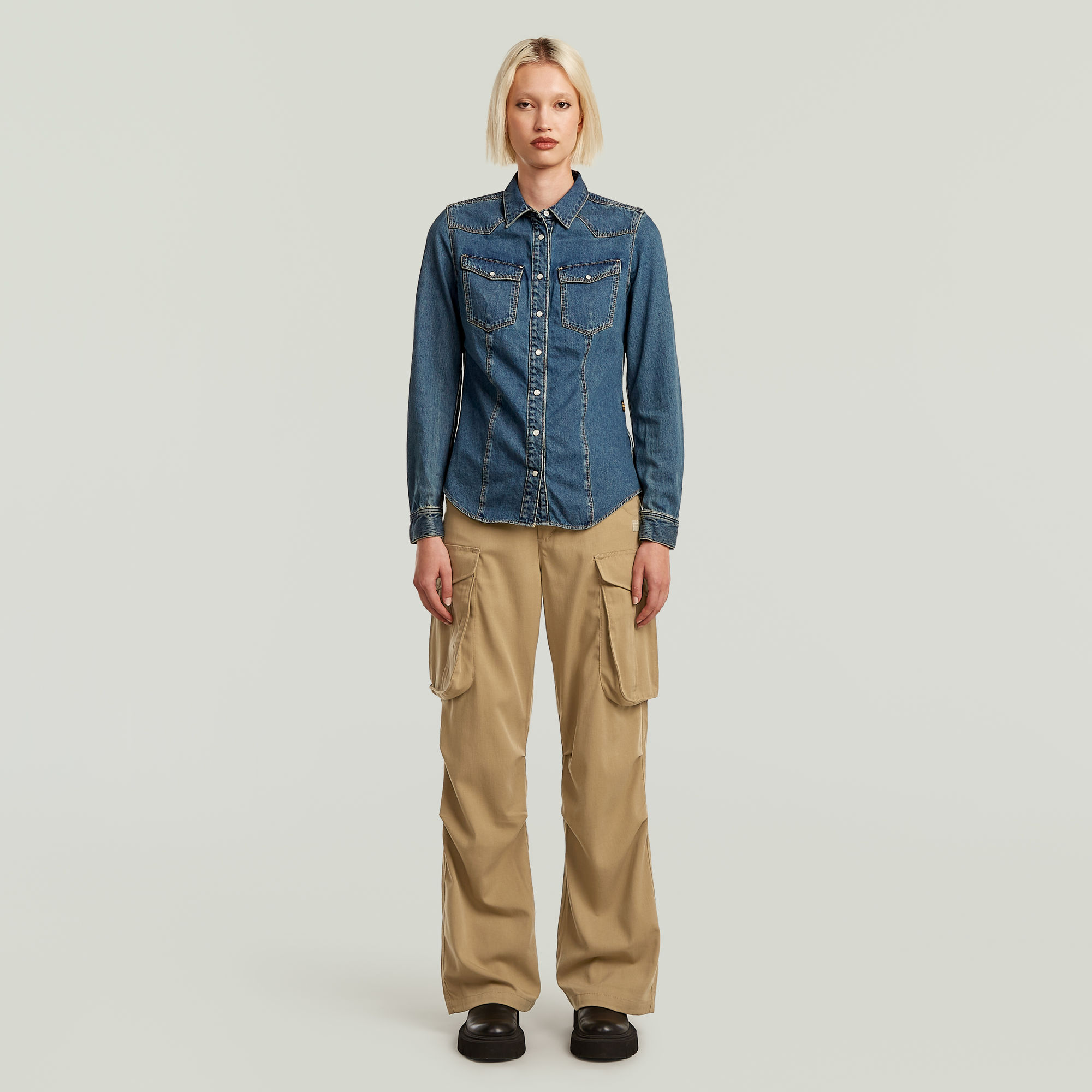 G-Star RAW 3301 Overhemd Midden blauw Dames