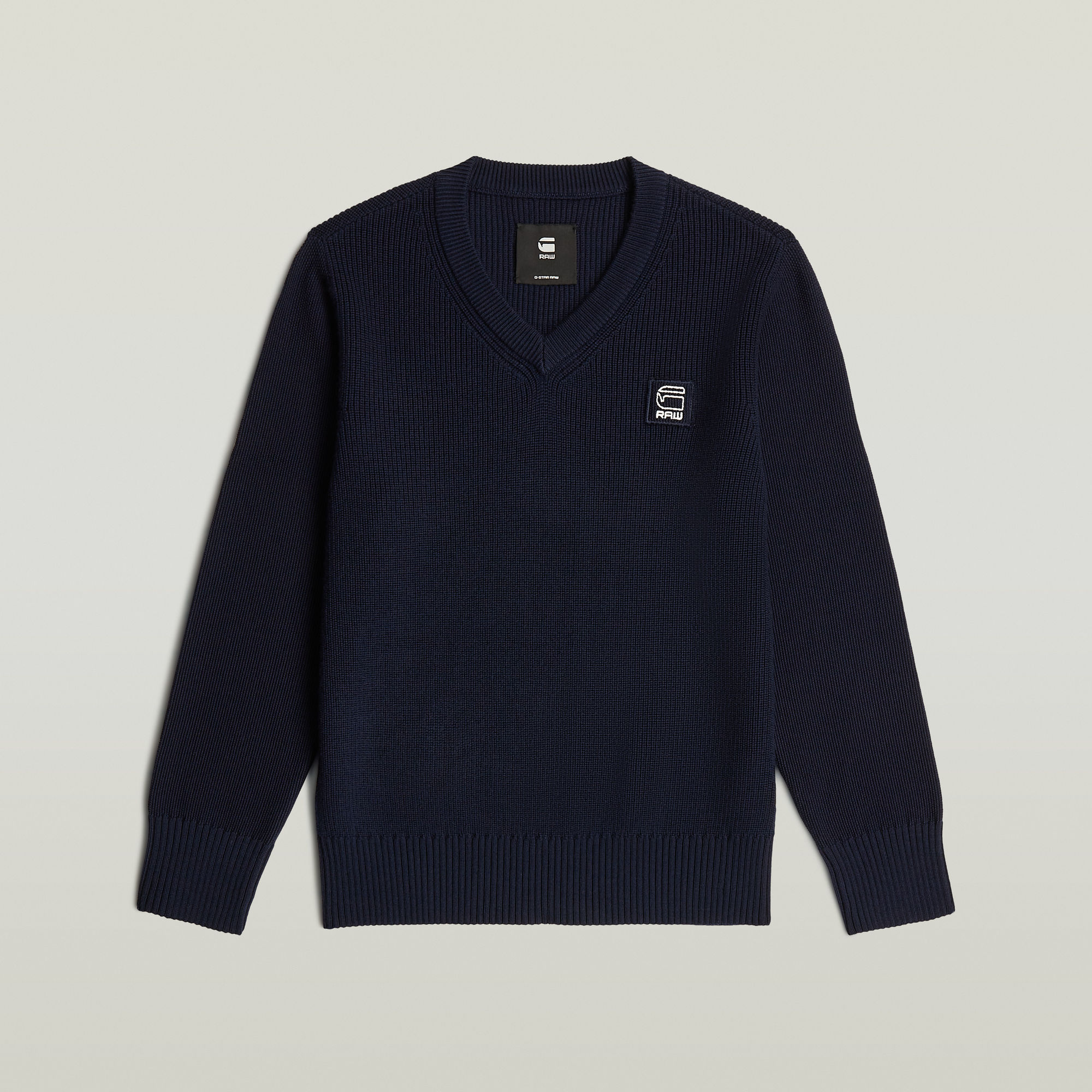 Thumbnail - Boys Army V Neck Knit - Dunkelblau - jungen