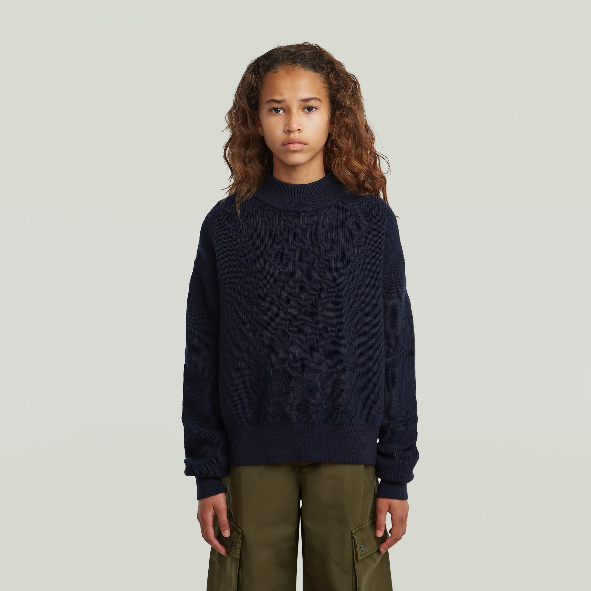 Girls Modern Cableknit Cardigan - Dunkelblau - mädchen