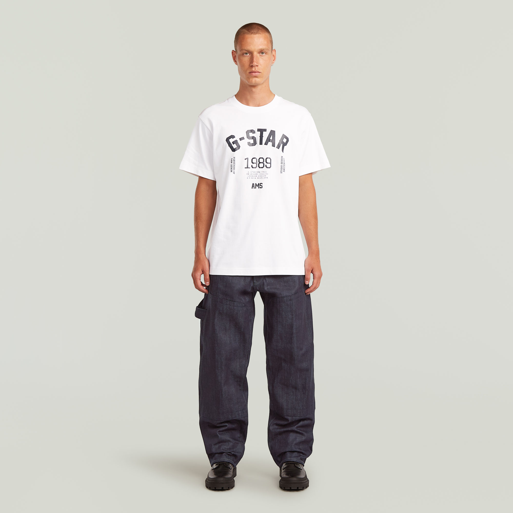 Thumbnail - 89 Back Graphic Loose T-Shirt - Weiß - Herren