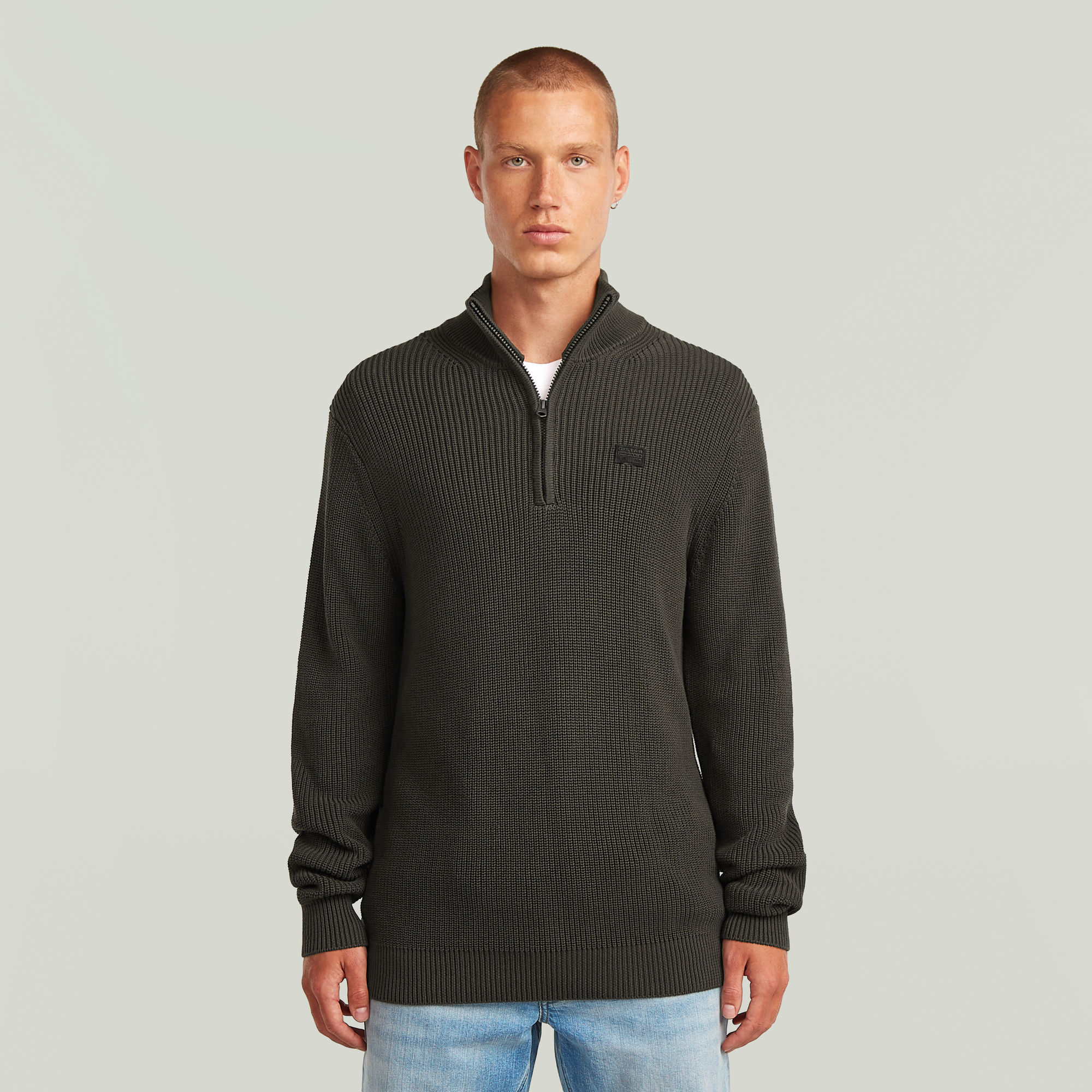 

Pullover Half Zip Knit - Grey - Men
