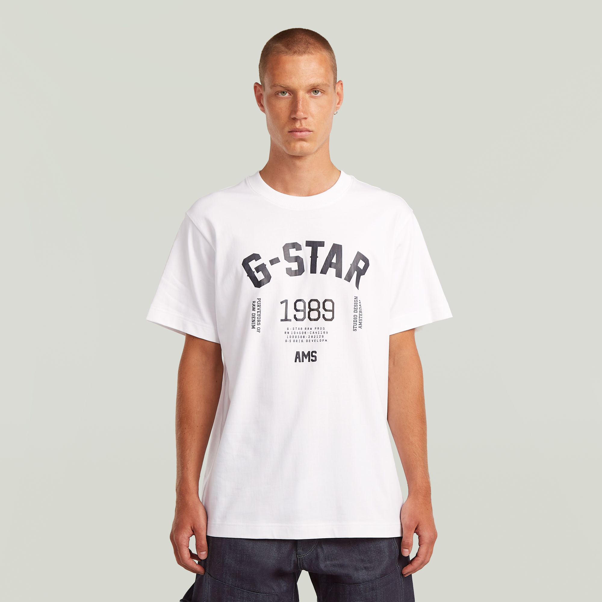 89 Back Graphic Loose T-Shirt - Weiß - Herren