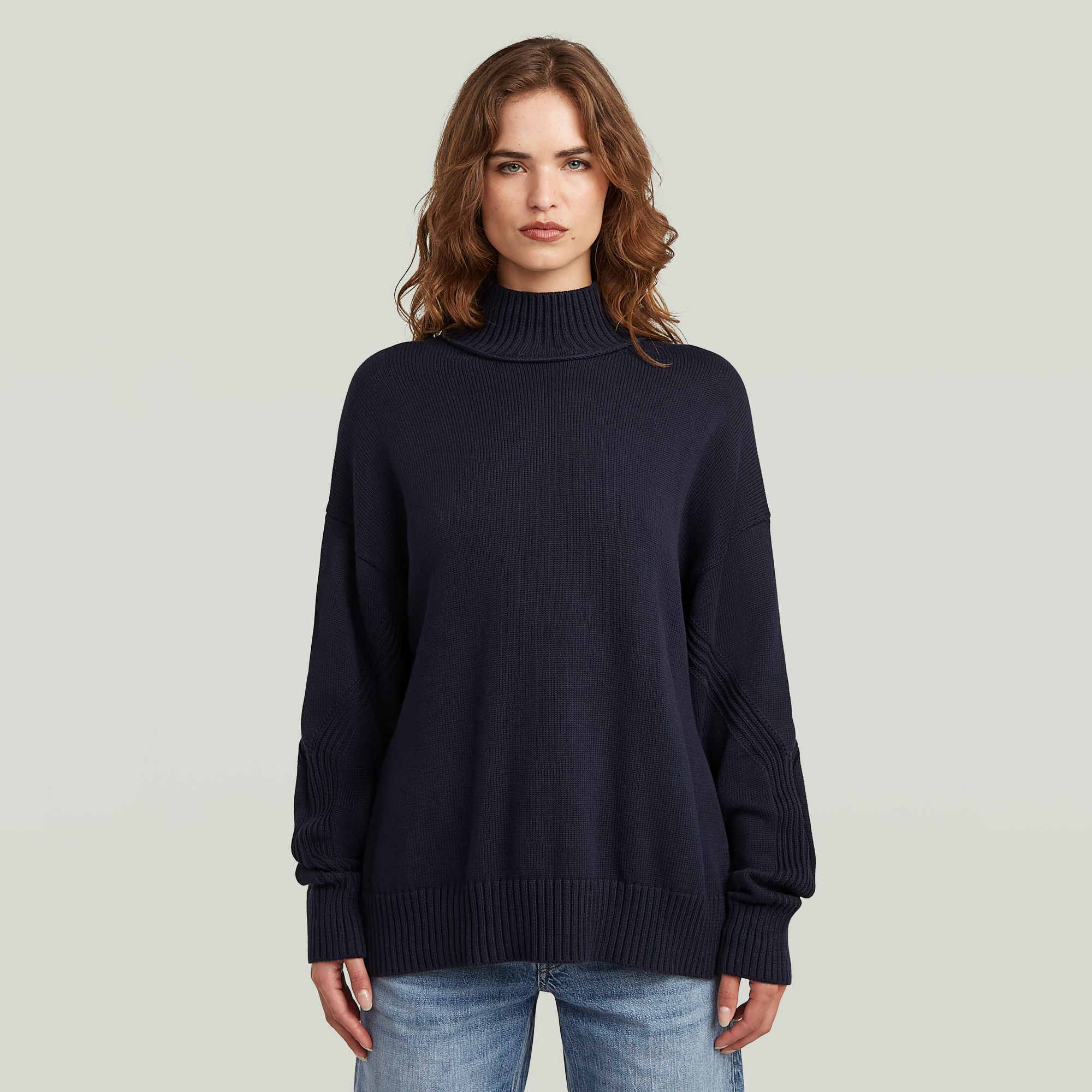 Milano High Neck Knit - Dunkelblau - Damen
