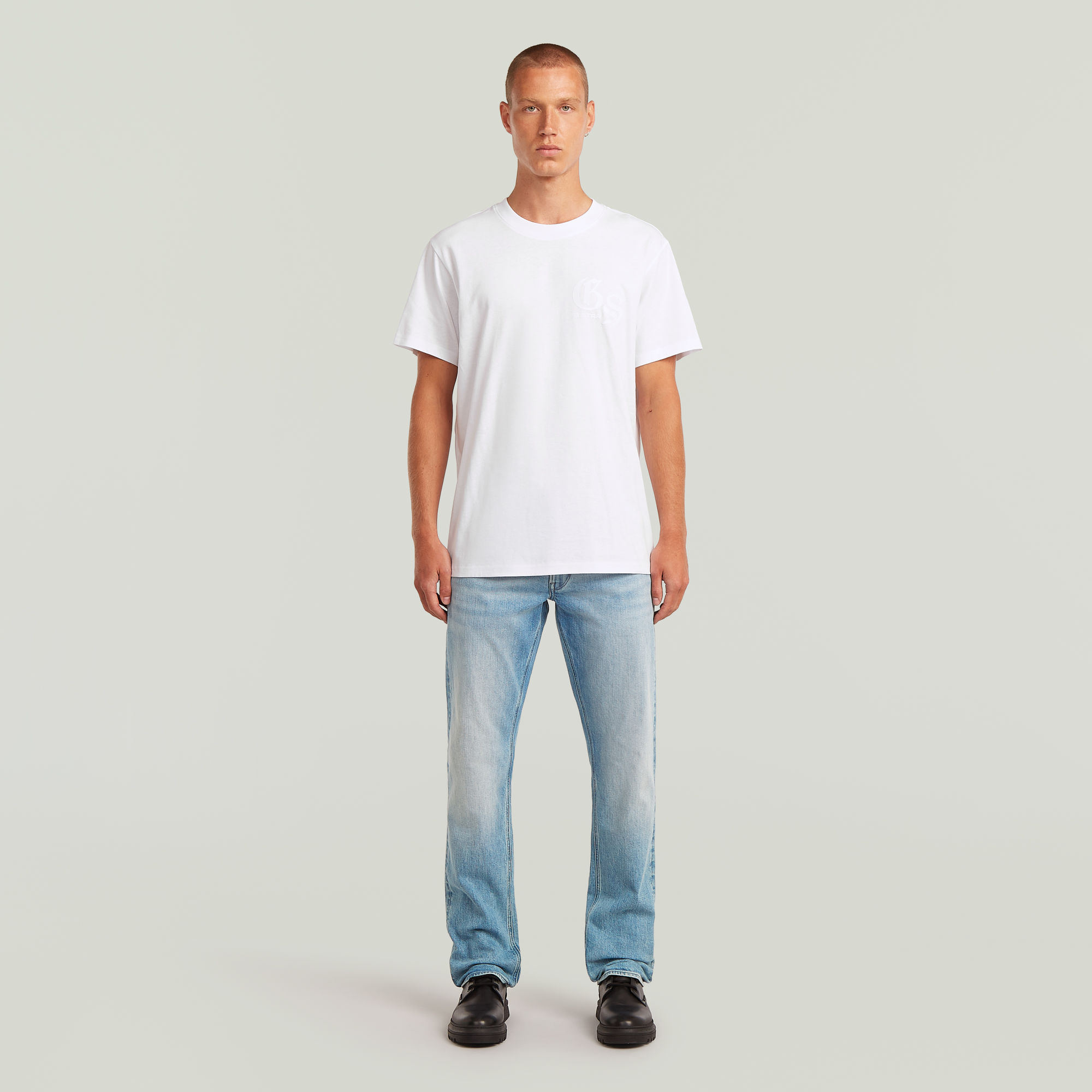 Thumbnail - Flock Back Loose T-Shirt - Weiß - Herren